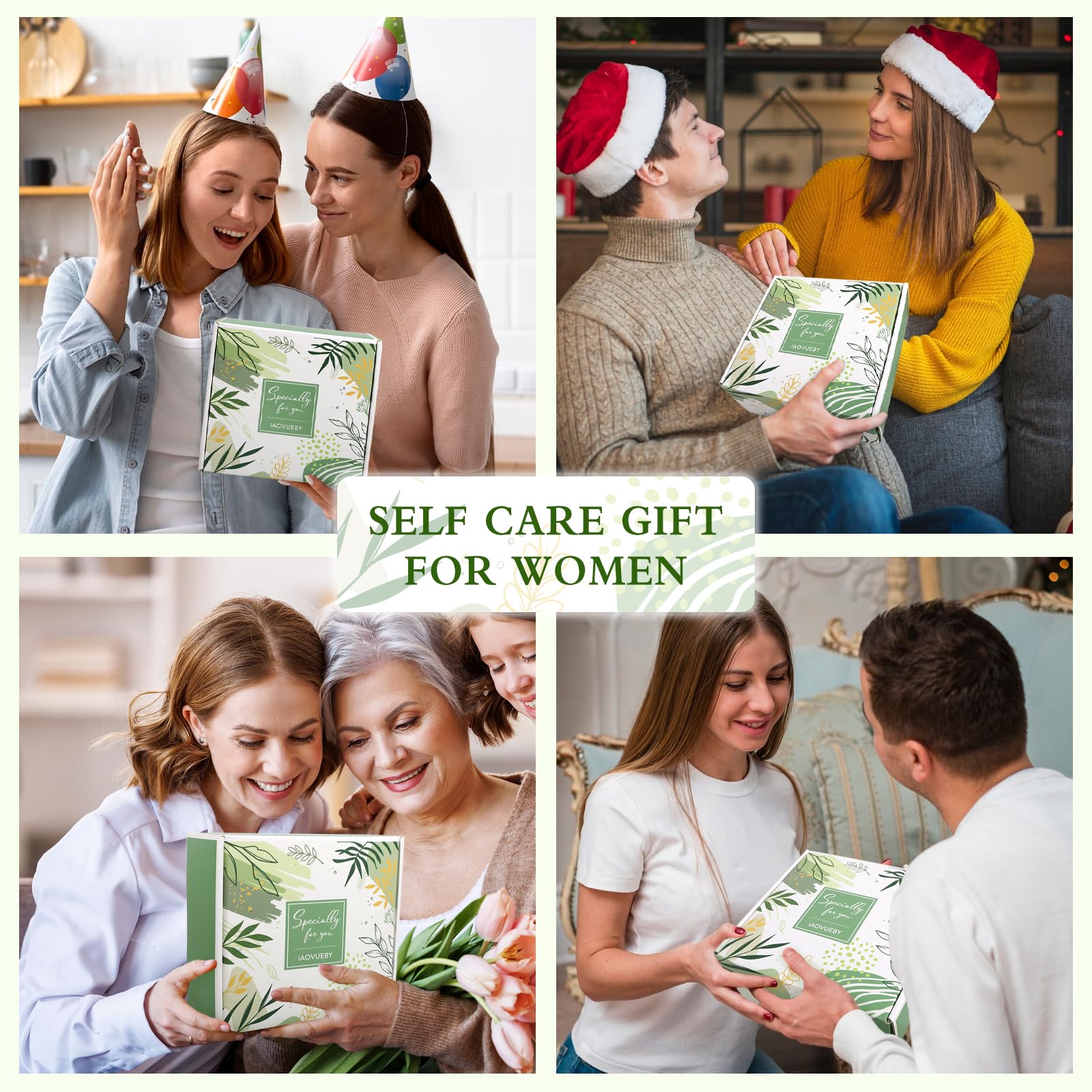 Self Care Gift Box for Women - Relaxing Spa Gift Basket for Best Friend, Mom, Sister - Post Surgery Recovery, Birthday, Friendship Ideas - Perfect for Home, Office, or Hospital Use