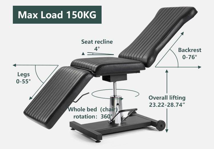 Adjustable Reclining Tattoo Chair Bed TA3612 - Professional Tattoo Artist Furniture for Comfortable Client Positioning | Perfect for Tattoo Studios, Piercing Shops & Permanent Makeup Salons
