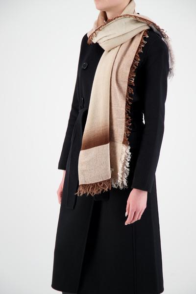 Faliero Sarti Anna Cashmere Scarf - Luxurious Soft Beige Wrap for Women | Perfect for Winter Fashion, Office & Evening Outfits