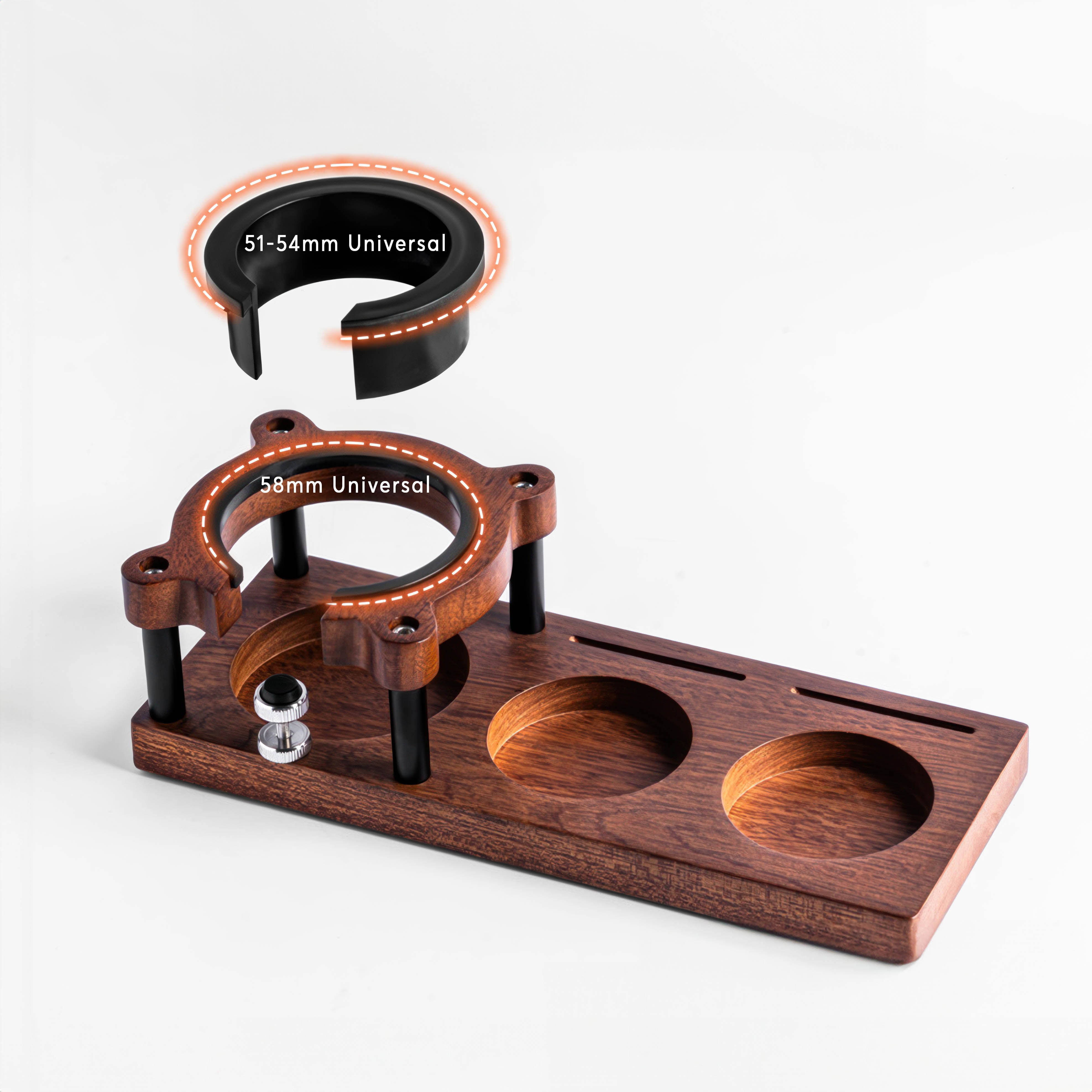 Premium Sapele Wood Espresso Tamper Holder - Barista-Grade Coffee Accessory for Home & Professional Use - Perfect for Espresso Machines & Coffee Stations
