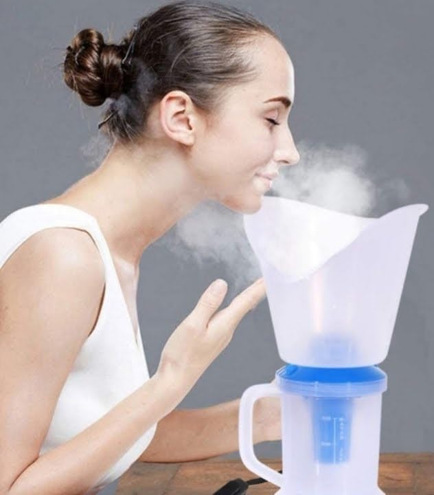 ImegaZ 3-in-1 Face, Nose & Cough Steamer - Portable Plastic Steam Vaporizer & Facial Steamer Machine for Adults & Kids (Blue) - Relieve Congestion & Refresh Skin at Home or Travel