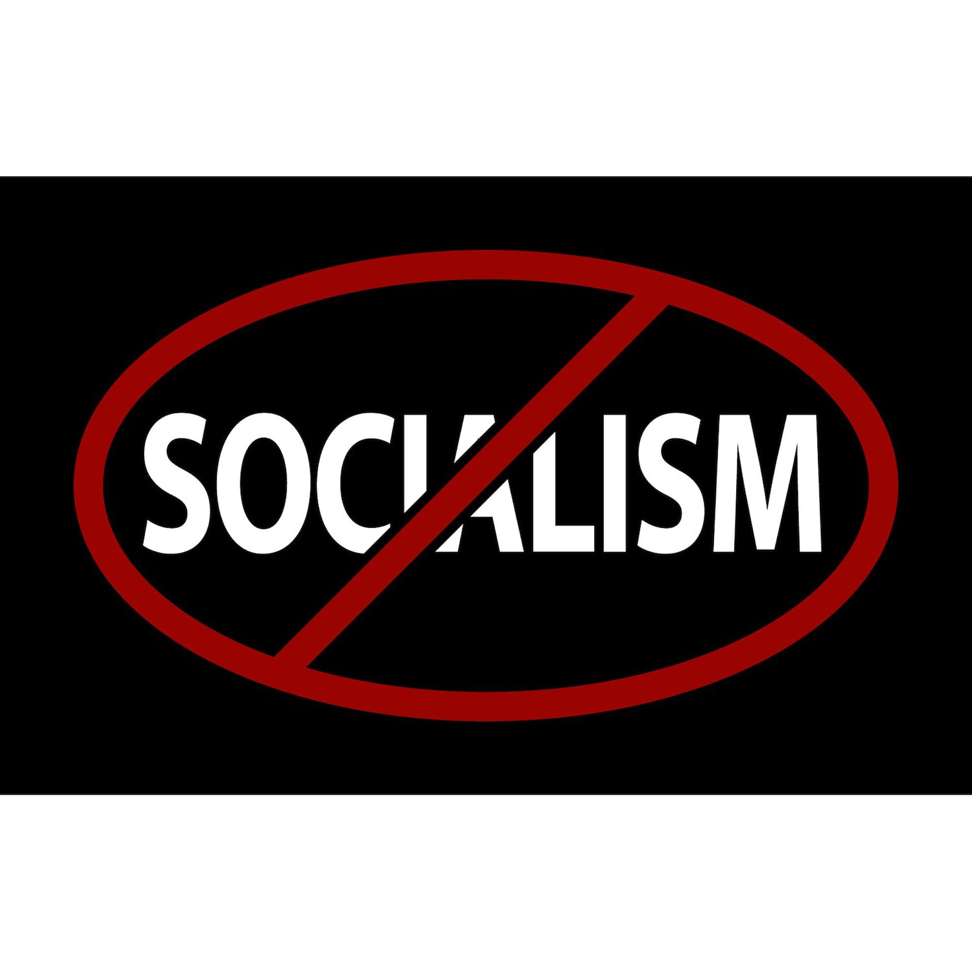 No Socialism Oval Bumper Sticker - Car & Laptop Decal