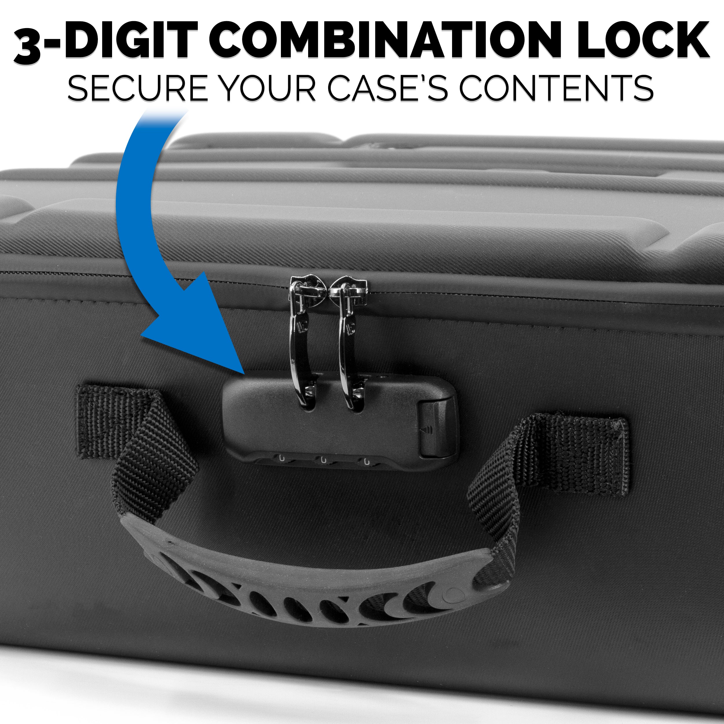CASEMATIX 144 Slot Rock Collection Box with Programmable Lock - Crystal Storage Case with 4 Trays & Shoulder Strap - Perfect for Travel, Geology Field Trips & Mineral Organization