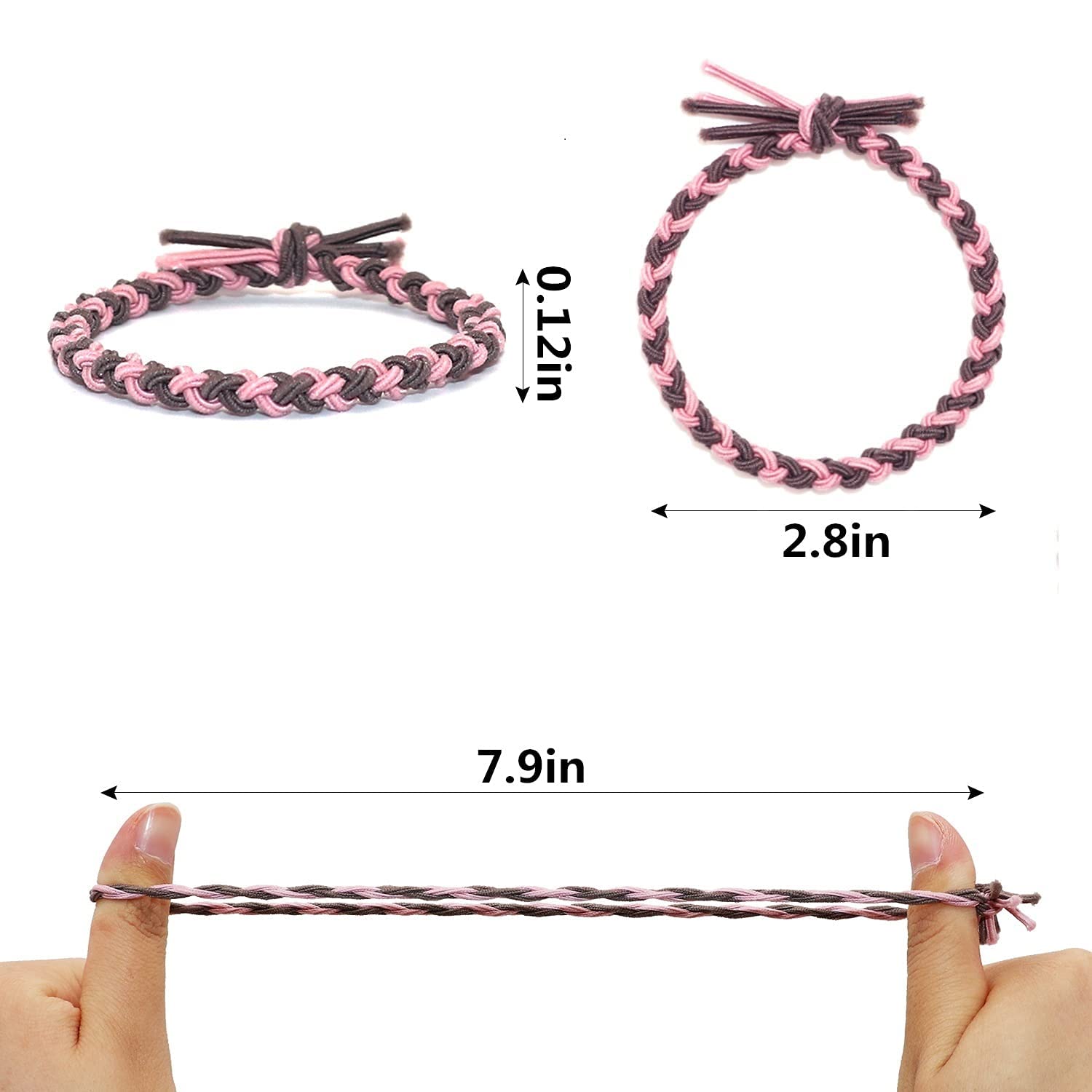 EPARTY 10 PCS High Stretch Hair Elastics - No Metal Hair Ties for Men & Women - Soft Ponytail Holders for Daily Use, Workout & Sports