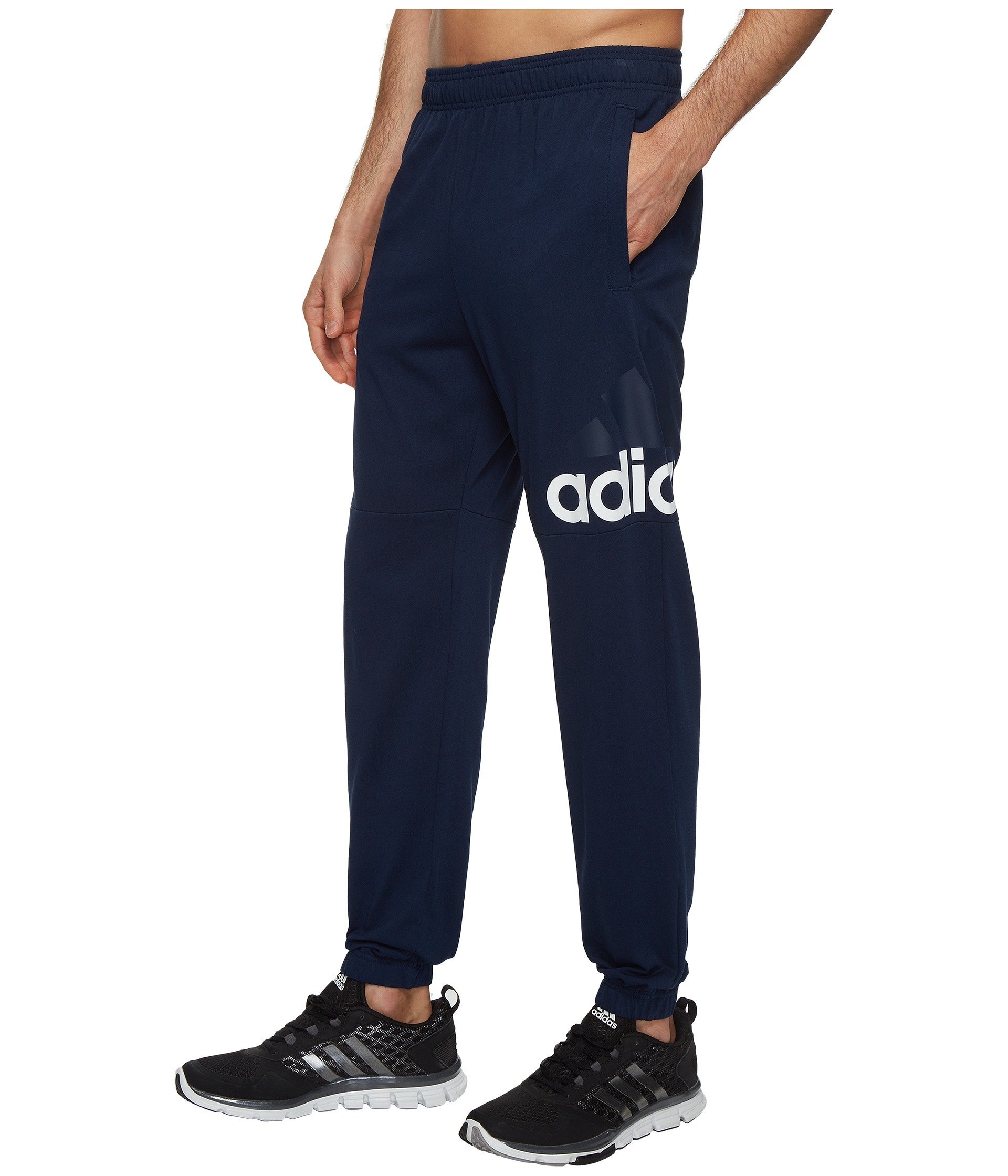 adidas Men's Essentials Performance Logo Pants - Comfortable Athletic Joggers for Running, Gym & Casual Wear