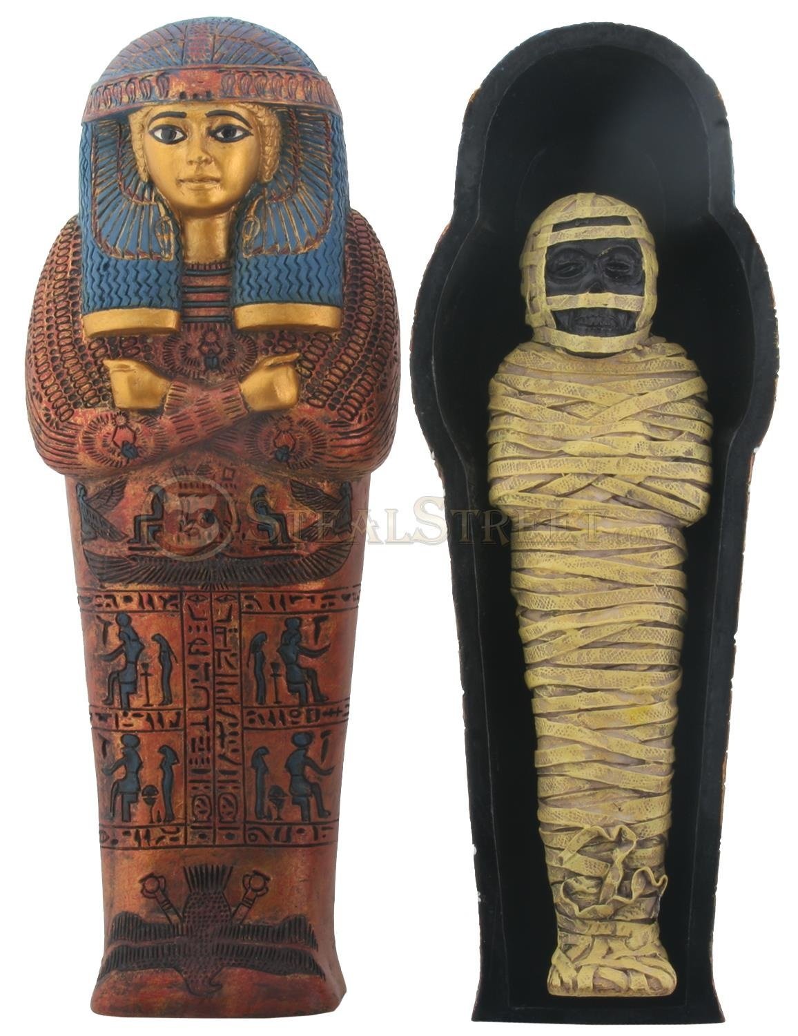 Ancient Egyptian Sarcophagus of Maatkara - Handcrafted Wooden Decorative Box for Home Display, Collectible Artifact Replica | Perfect for History Lovers, Museum-Quality Home Decor, Office Display & Gift for Egyptology Enthusiasts