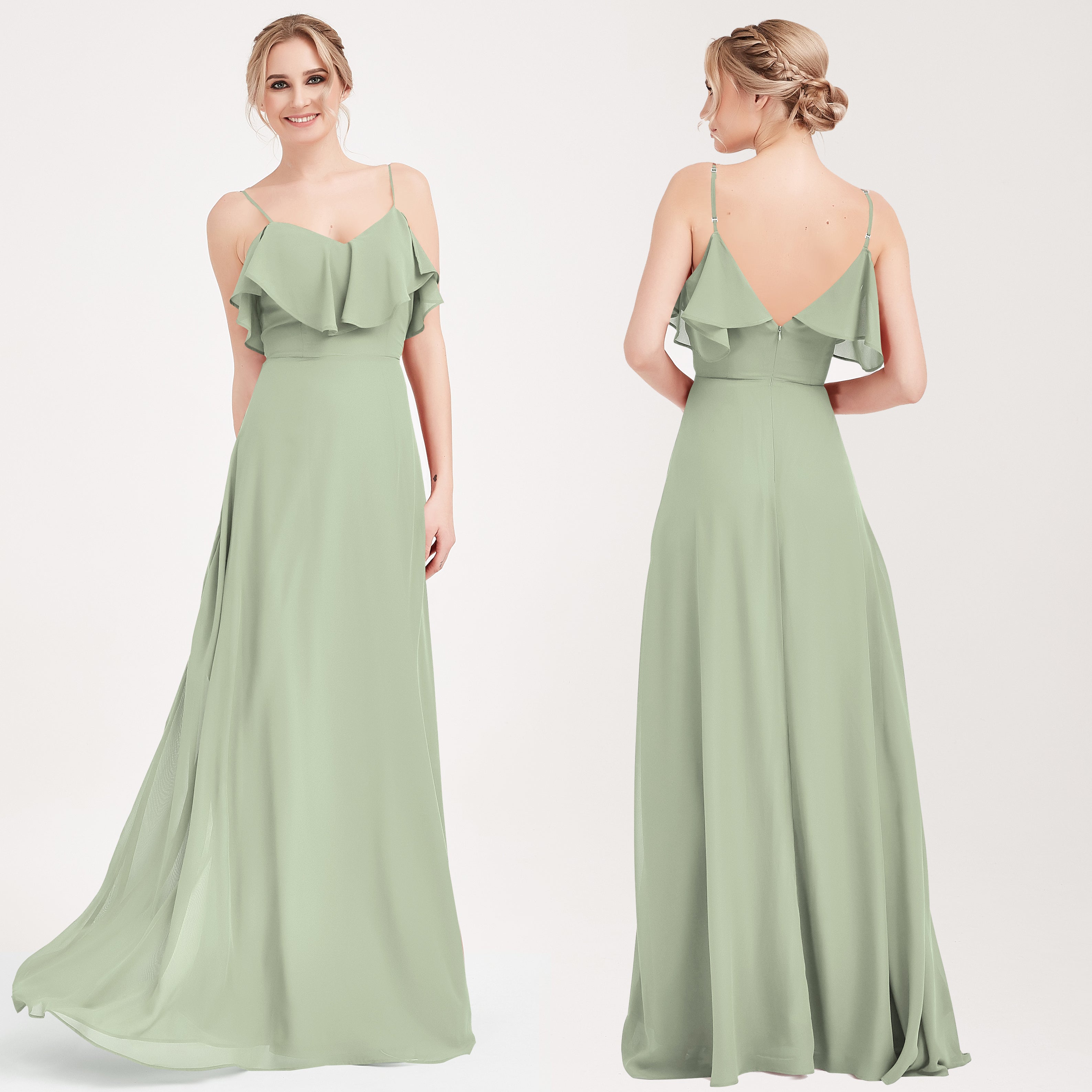 Convertible Bridesmaid Dress in Cabernet Chiffon - 3-Way Styling A-Line Gown for Weddings, Parties & Formal Events