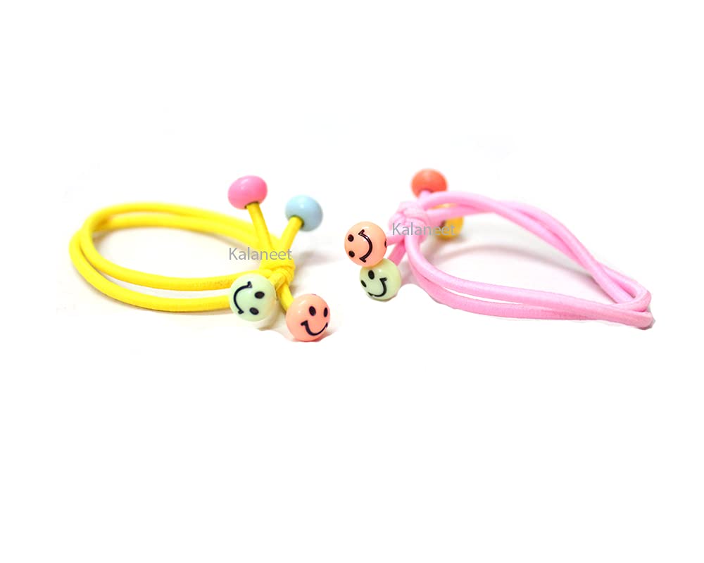 20pcs Colorful Smiley Face Hair Bands for Girls & Women - Soft Elastic Hair Ties for Baby, Kids & Adults - Perfect for School, Parties & Daily Hairstyles