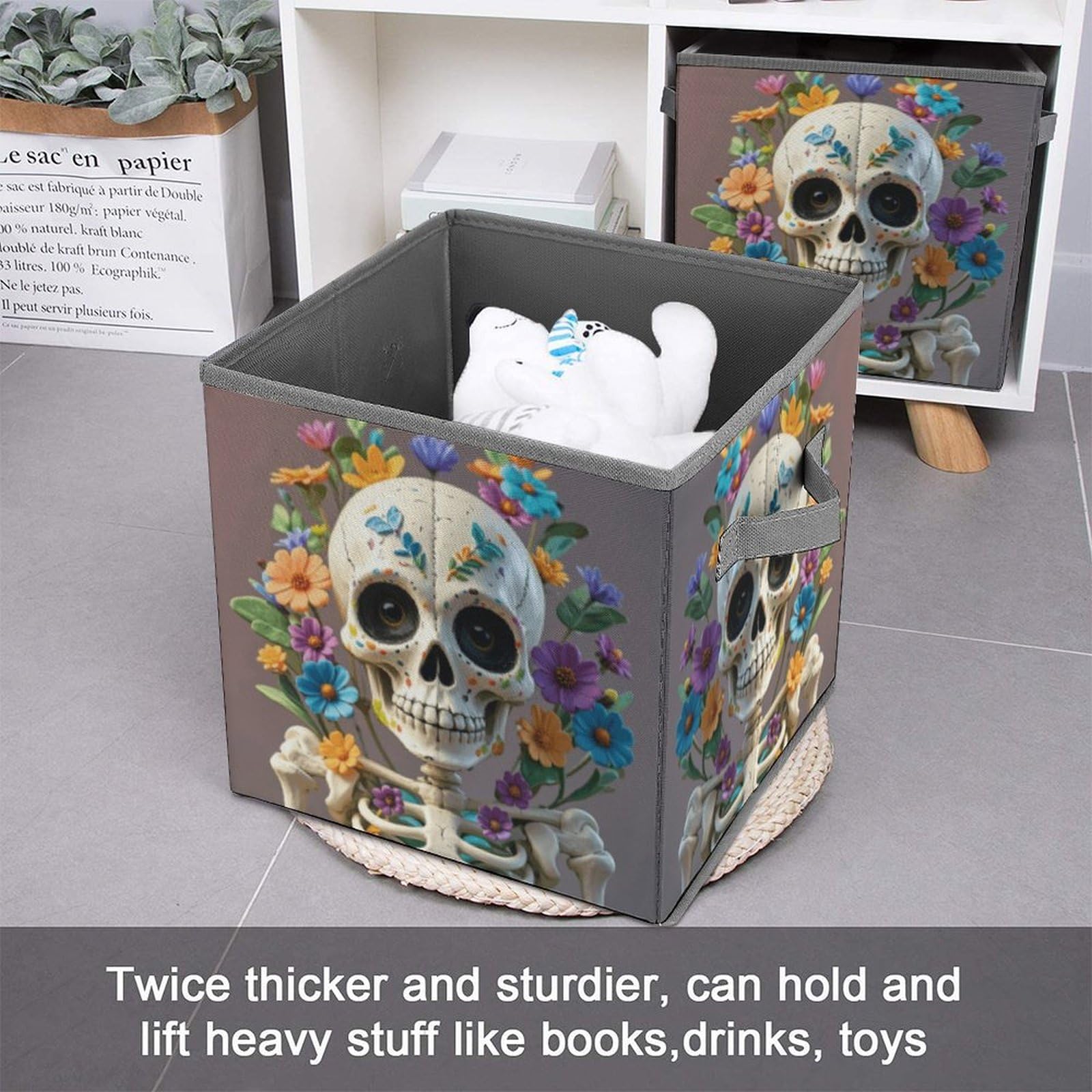 Collapsible Storage Bins with Handles - Foldable Organizer for Closet, Bedroom & Office