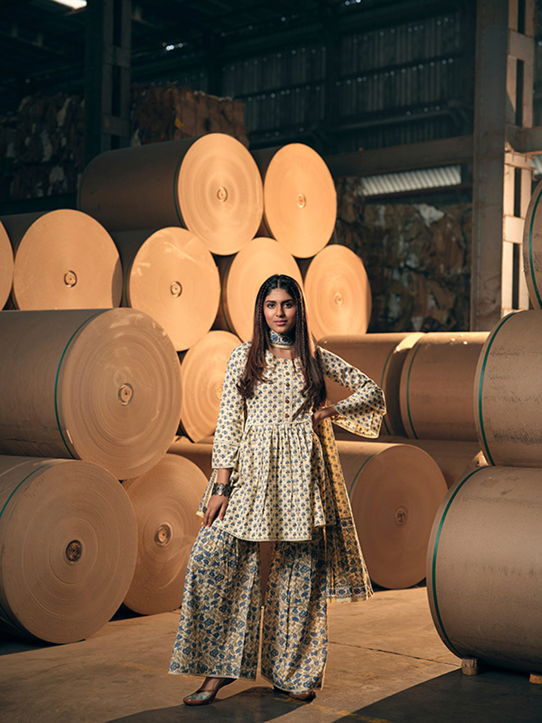 Stylish Beige Designer Party Wear Palazzo Suit with Printed Work - Perfect for Weddings, Festivals & Special Occasions