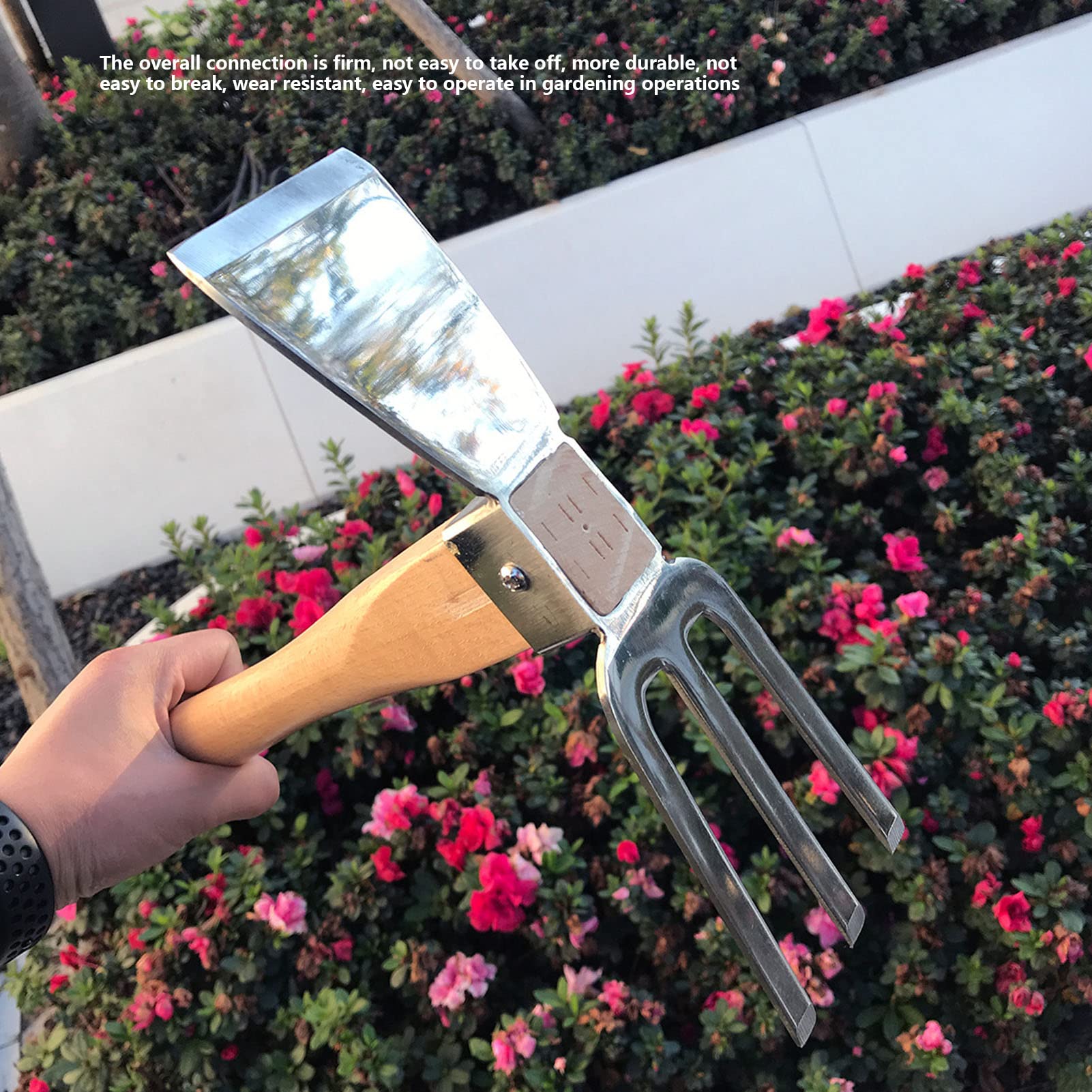 Shanrya Lightweight Gardening Hoe & Rake Hand Tool for Miniature Gardens - Perfect for Weeding, Soil Cultivation & Small Space Gardening