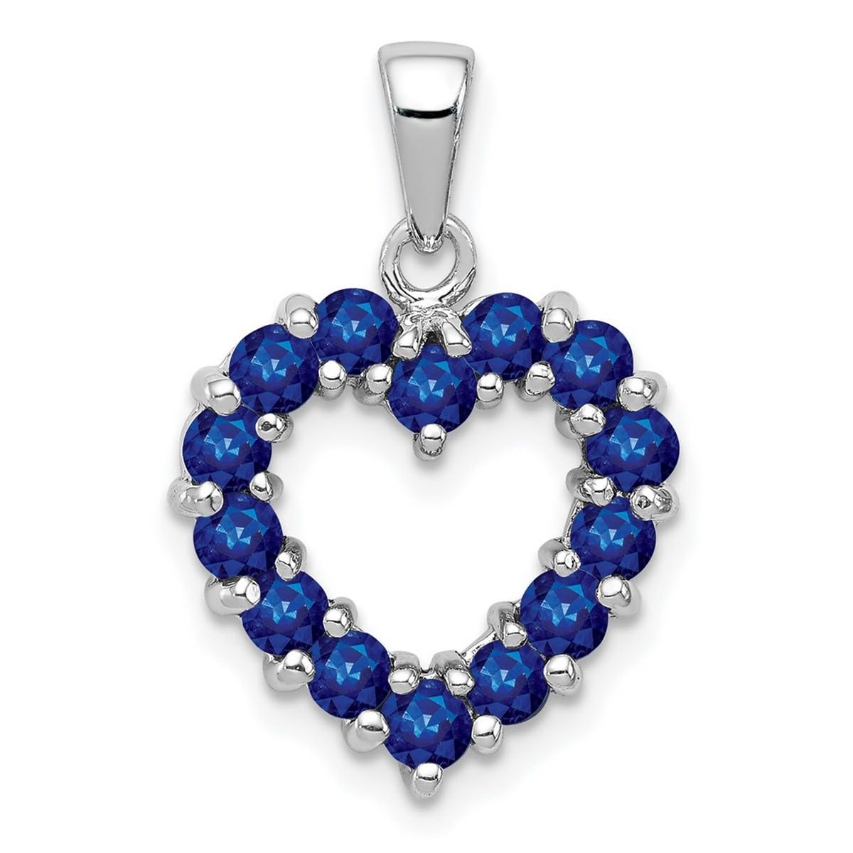 925 Sterling Silver Rhodium Plated Sapphire Pendant Necklace for Women - 21x14mm Elegant Jewelry for Gifts, Anniversaries & Special Occasions
