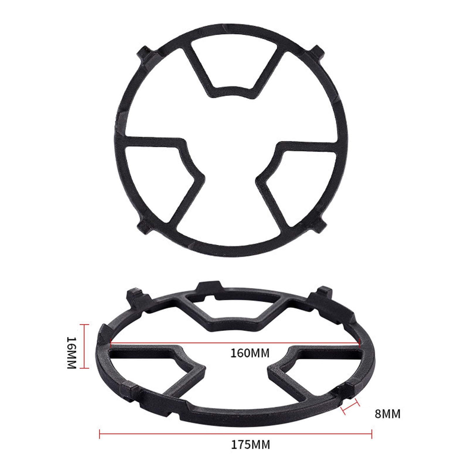 Cast Iron Wok Ring Support for Gas Stoves - Non-Slip Stable Base Fits 4 or 5 Burner Gas Cooktops - Perfect for Stir-Frying, Deep Frying & Asian Cooking