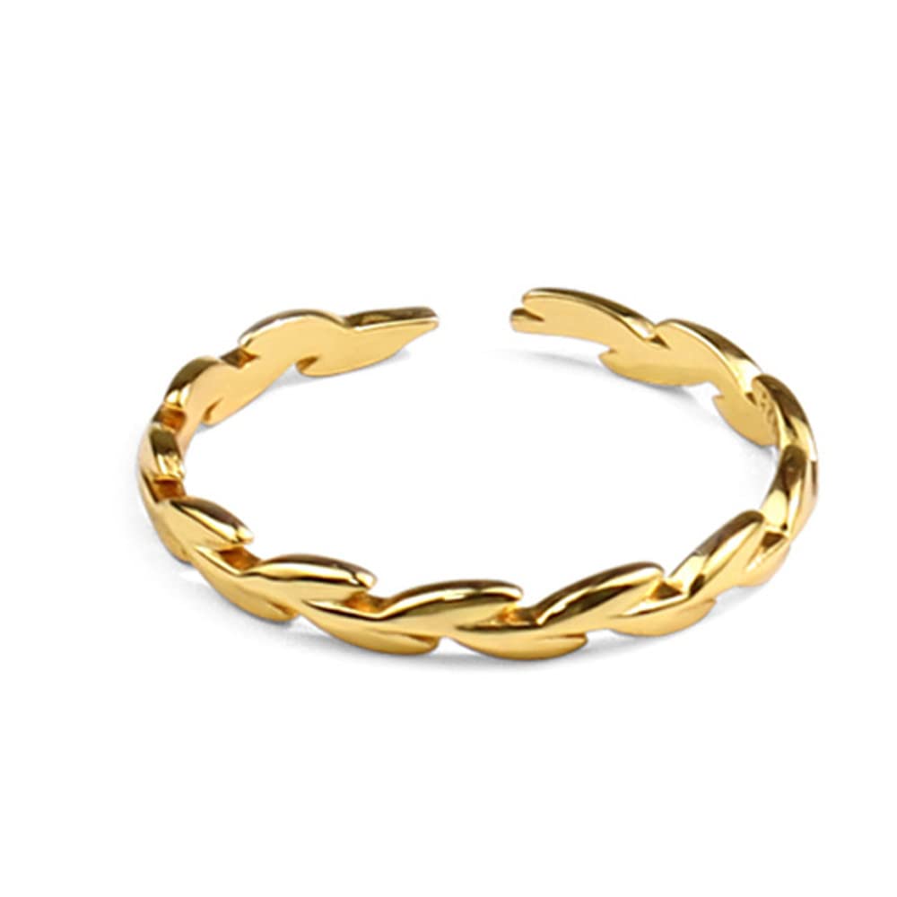 Adjustable Gold Plated Leaf Vine Rings for Women - Thin Stackable Bands, Dainty Finger Rings for Everyday Wear & Layering | Perfect for Casual, Office & Special Occasions