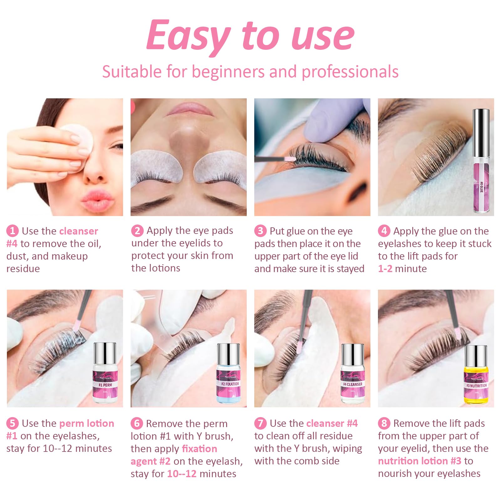 Professional Lash Lift Kit for Beginners & Salons - At Home Eyelash Perm Kit Lasts 6-8 Weeks, Complete Accessories (10 Applications) - Perfect for Daily Makeup, Work, Parties & Special Occasions