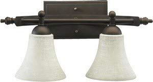 Quorum International Aspen 2-Light Vanity Fixture in Oiled Bronze Finish - 5077-2-86 - Elegant Bathroom Lighting for Modern Homes & Luxury Hotels