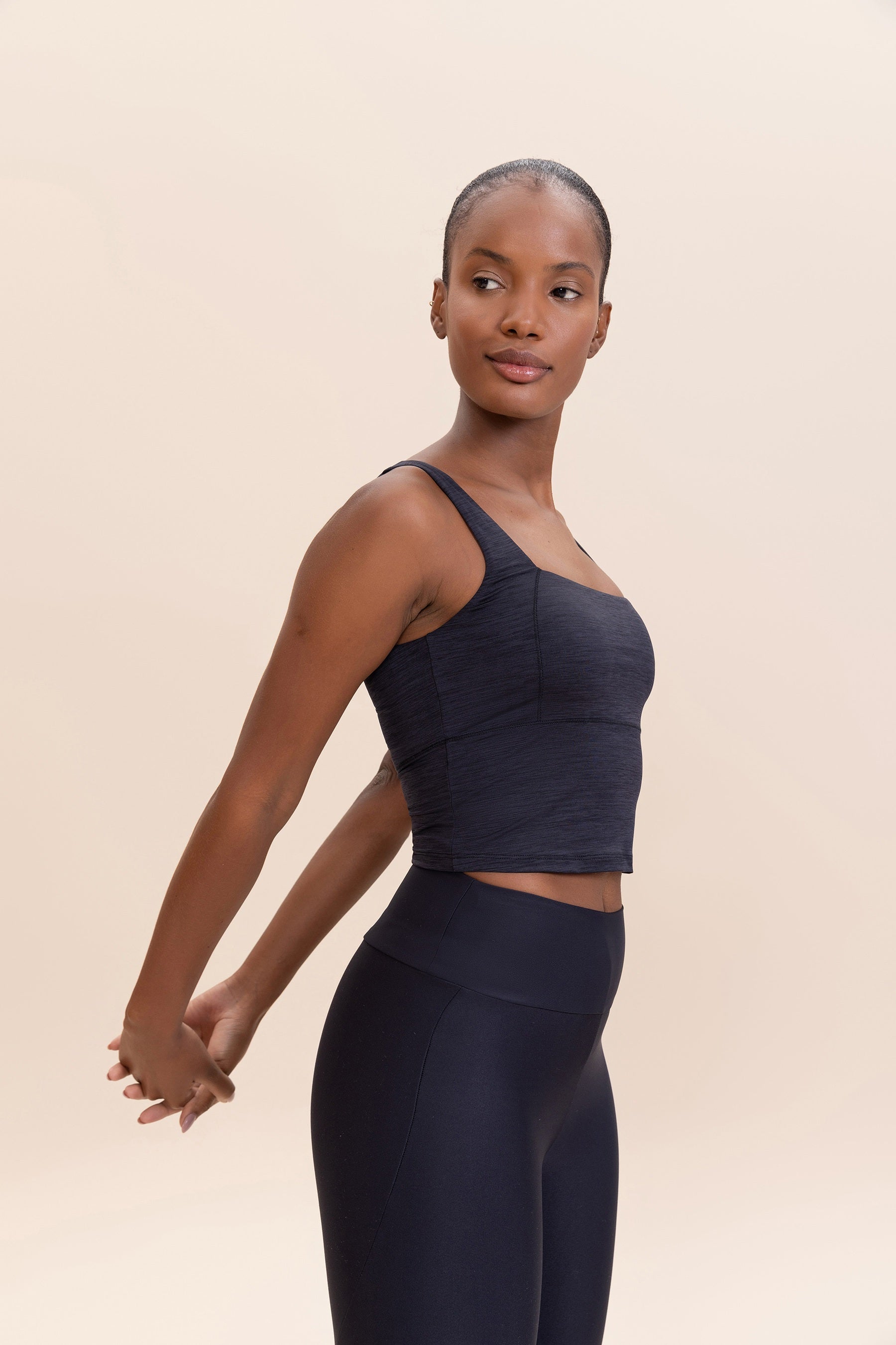Cropped Cross Melange Tank Top for Women - Soft Breathable Fabric, Casual & Workout Wear - Perfect for Yoga, Gym, and Summer Outfits