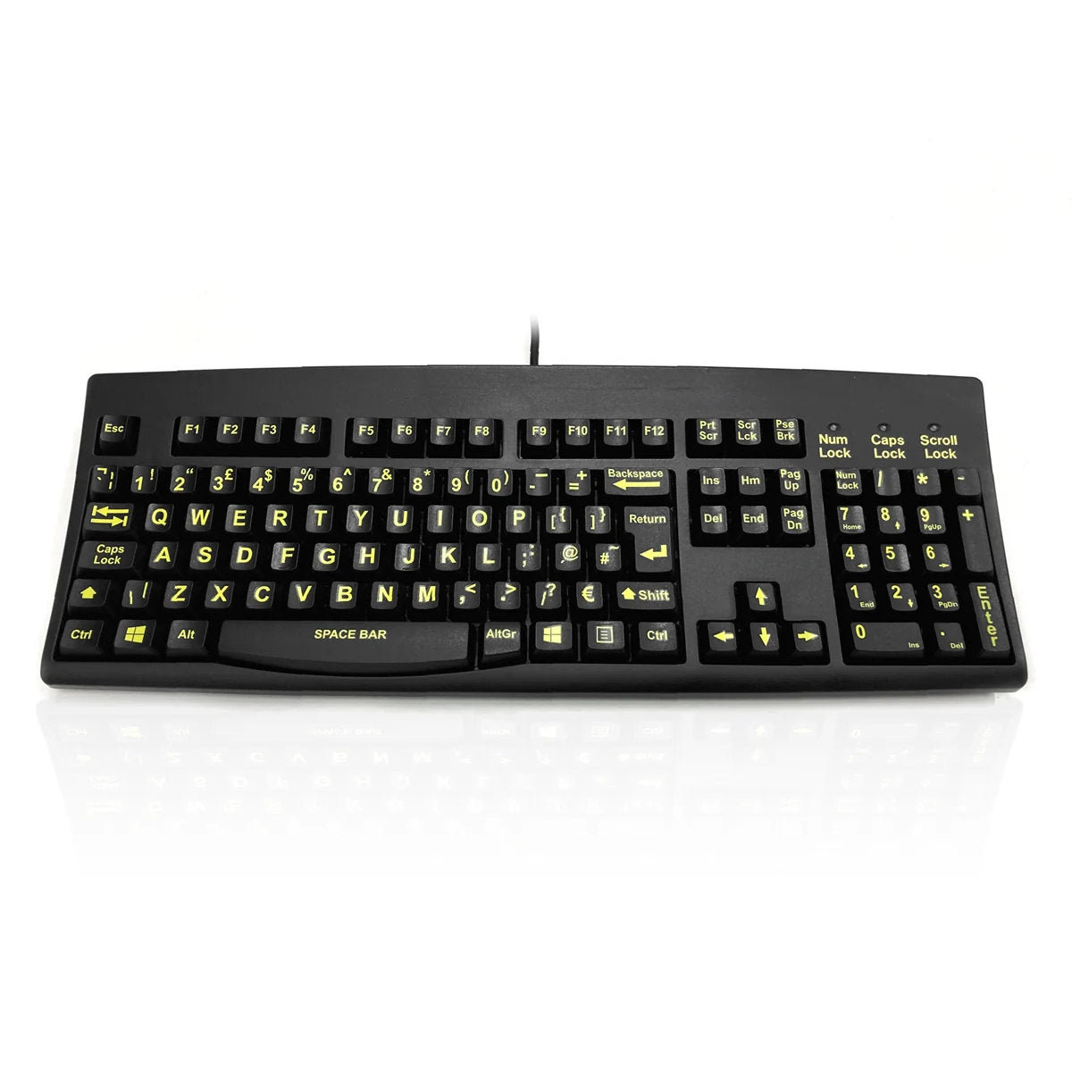 Accuratus 260 High Visibility Uppercase Keyboard - Perfect for Office, Gaming & Programming