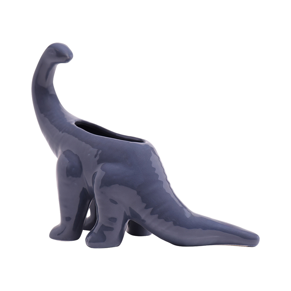 Brontosaurus Ceramic Indoor Plant Pot for Succulents - Dinosaur-Themed Flower Planter with Drainage Hole - Perfect for Home Decor, Office Desk & Gift Ideas