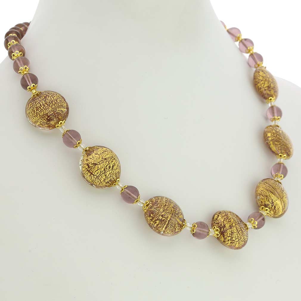 Authentic Murano Glass Necklace from Venice - Ca D'oro Purple Handcrafted Jewelry | Perfect for Weddings, Gifts & Special Occasions