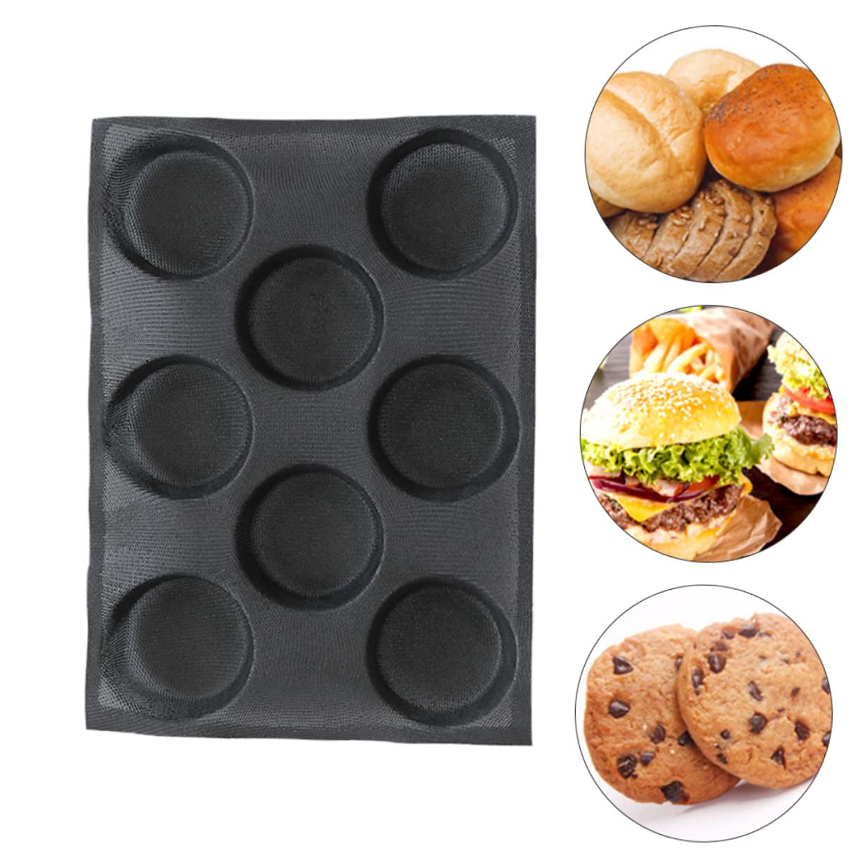 DOITOOL Non-Stick Silicone Baking Molds - Round Bun Pan for Bread, Chocolate & Gummy Candy Making | Reusable, BPA-Free Silicone Molds for Home Baking & Professional Pastry Decorating