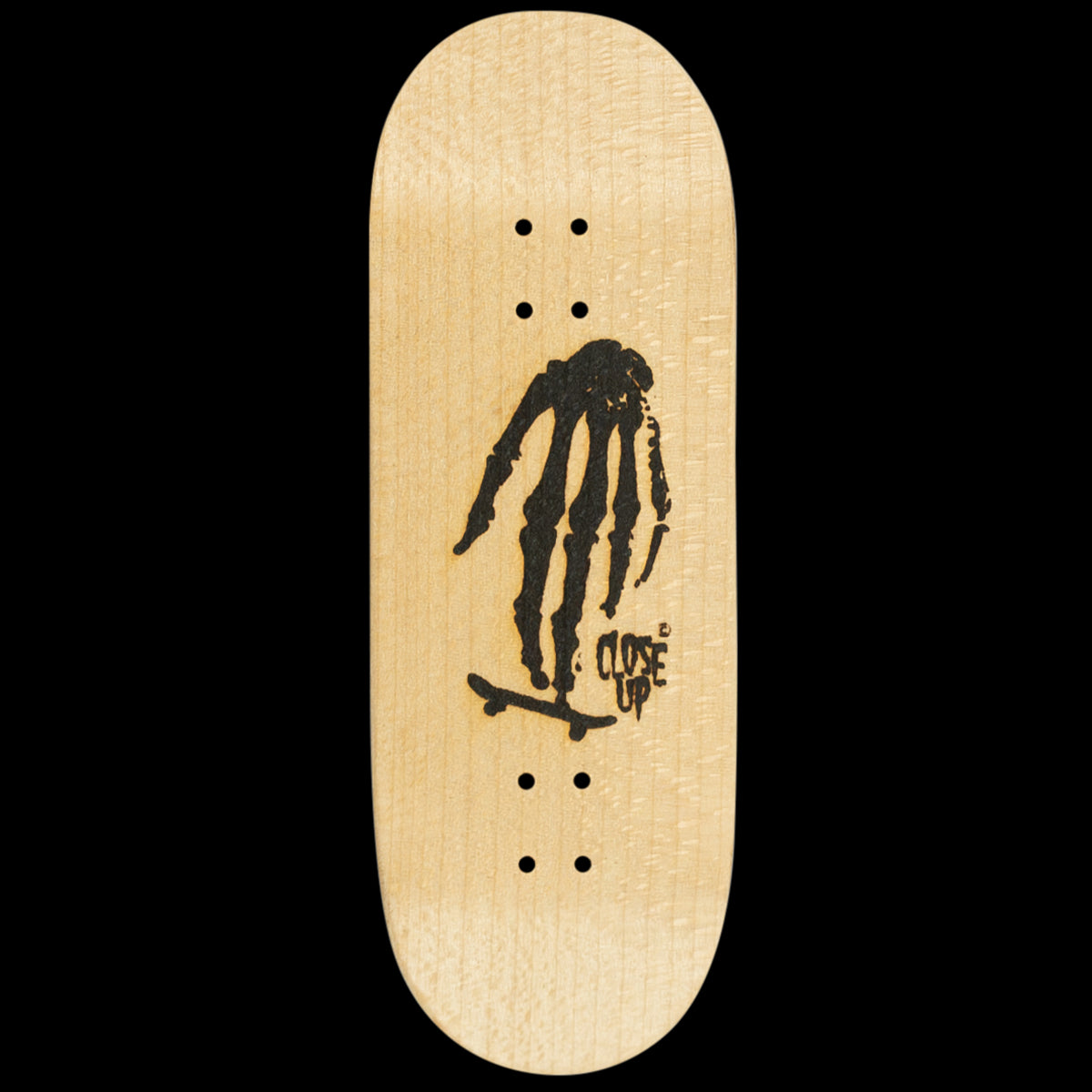 Premium Close Up Fingerboard Deck with Skull Hand Design - Perfect for Skateboard Tricks, Collectibles & Street Style Fashion Accessories