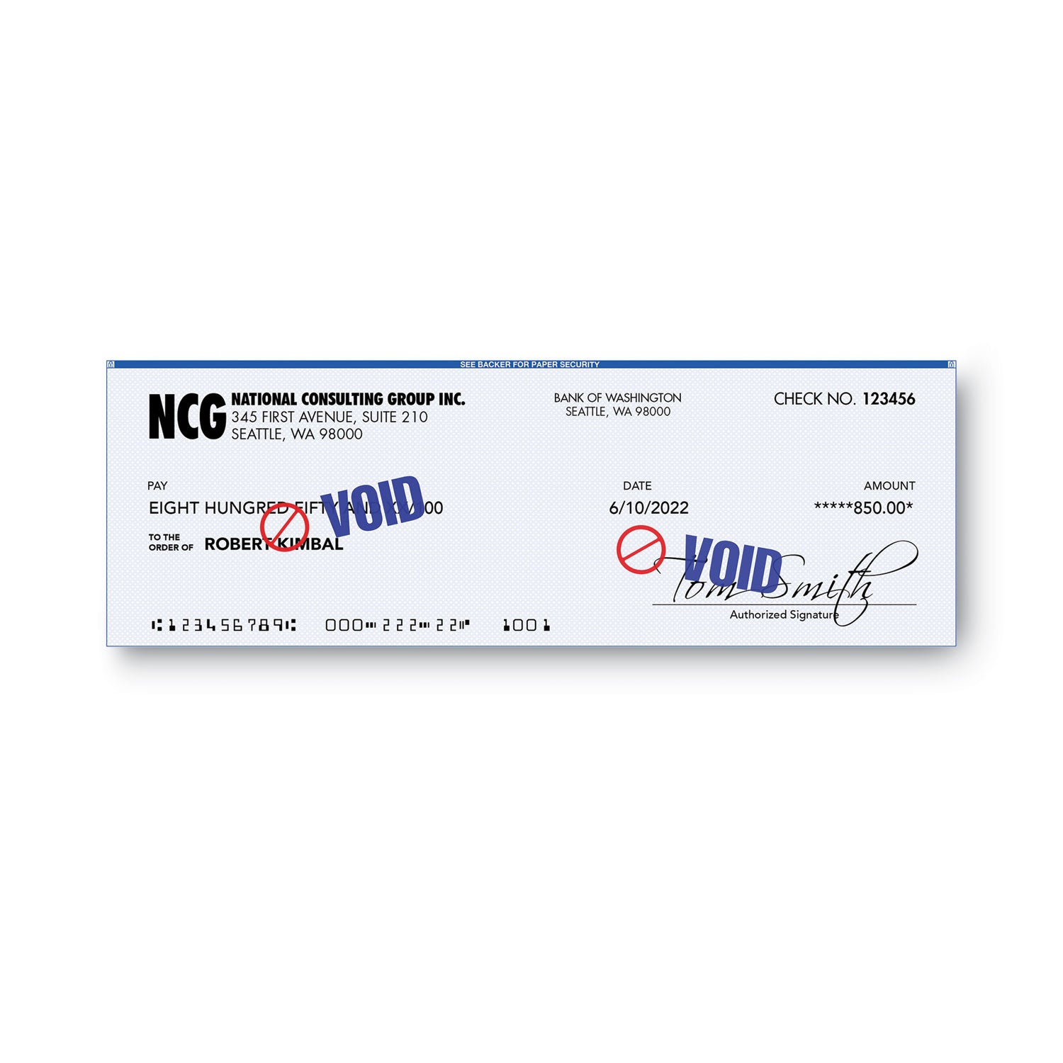 ACCUSTAMP2® Pre-Inked VOID Stamp - Red & Blue Ink - 1.63