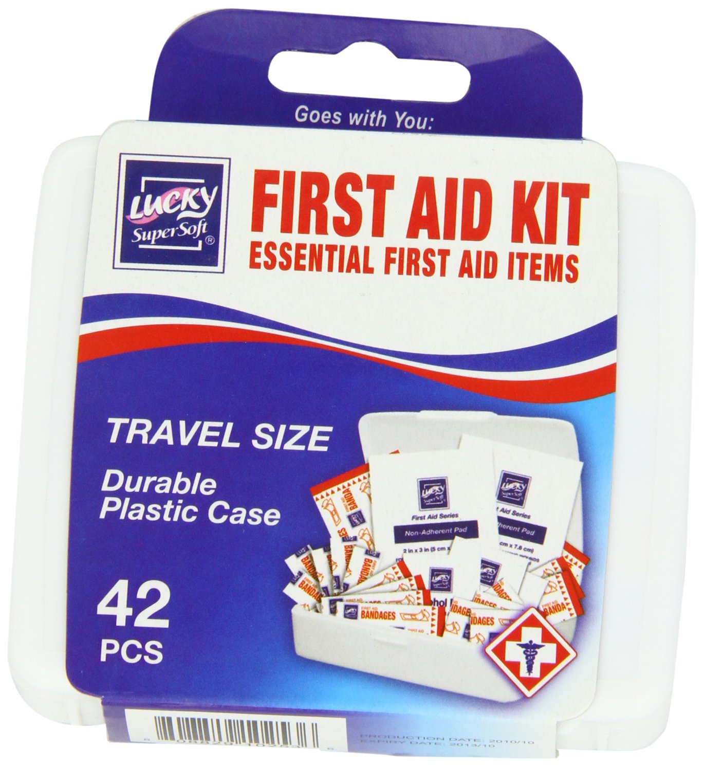 Lucky Super Soft First Aid Kit - 42 Piece Emergency Medical Supplies for Home, Car, Travel & Outdoor Adventures