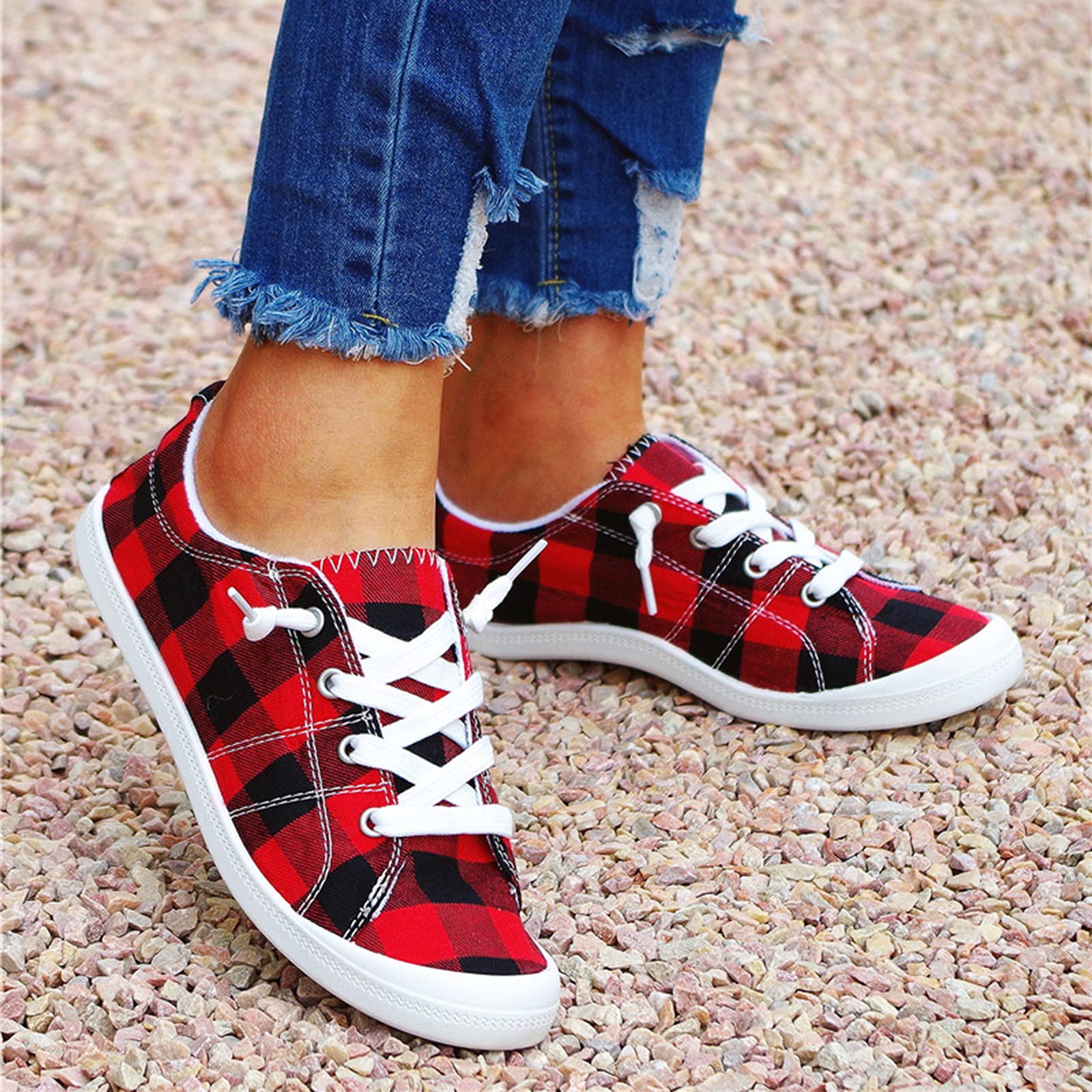 Women's Slip-On Tennis Shoes - Lightweight Black Sneakers for Casual Wear, Walking & Gym - Comfortable Women's Athletic Shoes