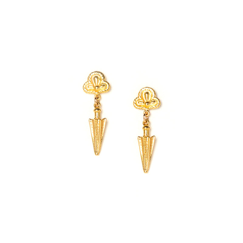 Achilles & Chloris Arrowhead Stud Earrings 14k Gold Plated Elegant Dainty Hoops for Women | Perfect for Everyday Wear, Date Nights & Gifting