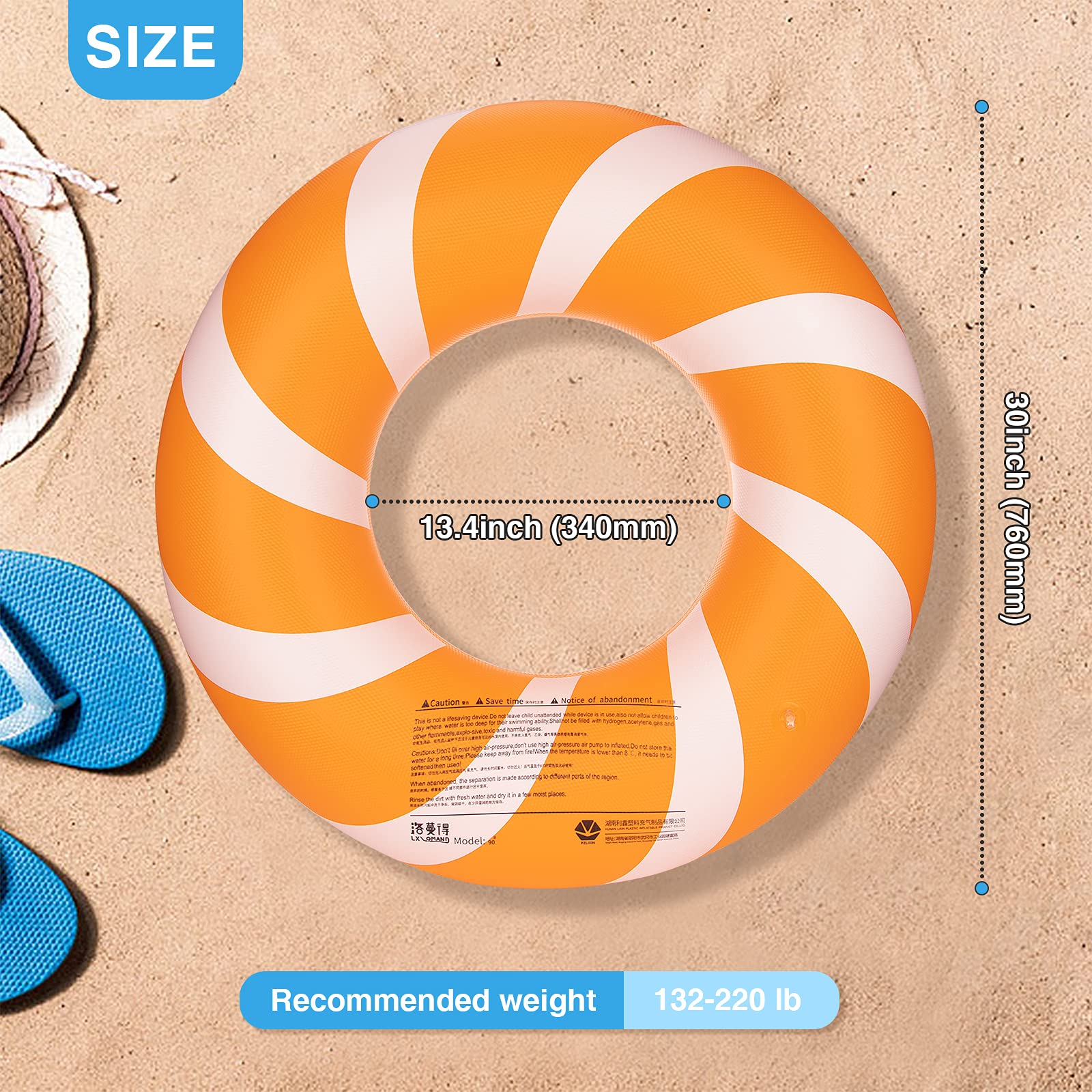 Bestrip Inflatable Pool Floats for Adults & Kids Age 8-12 - Large Swimming Rings, Beach Toys for Pool Party, Lake & Summer Water Fun