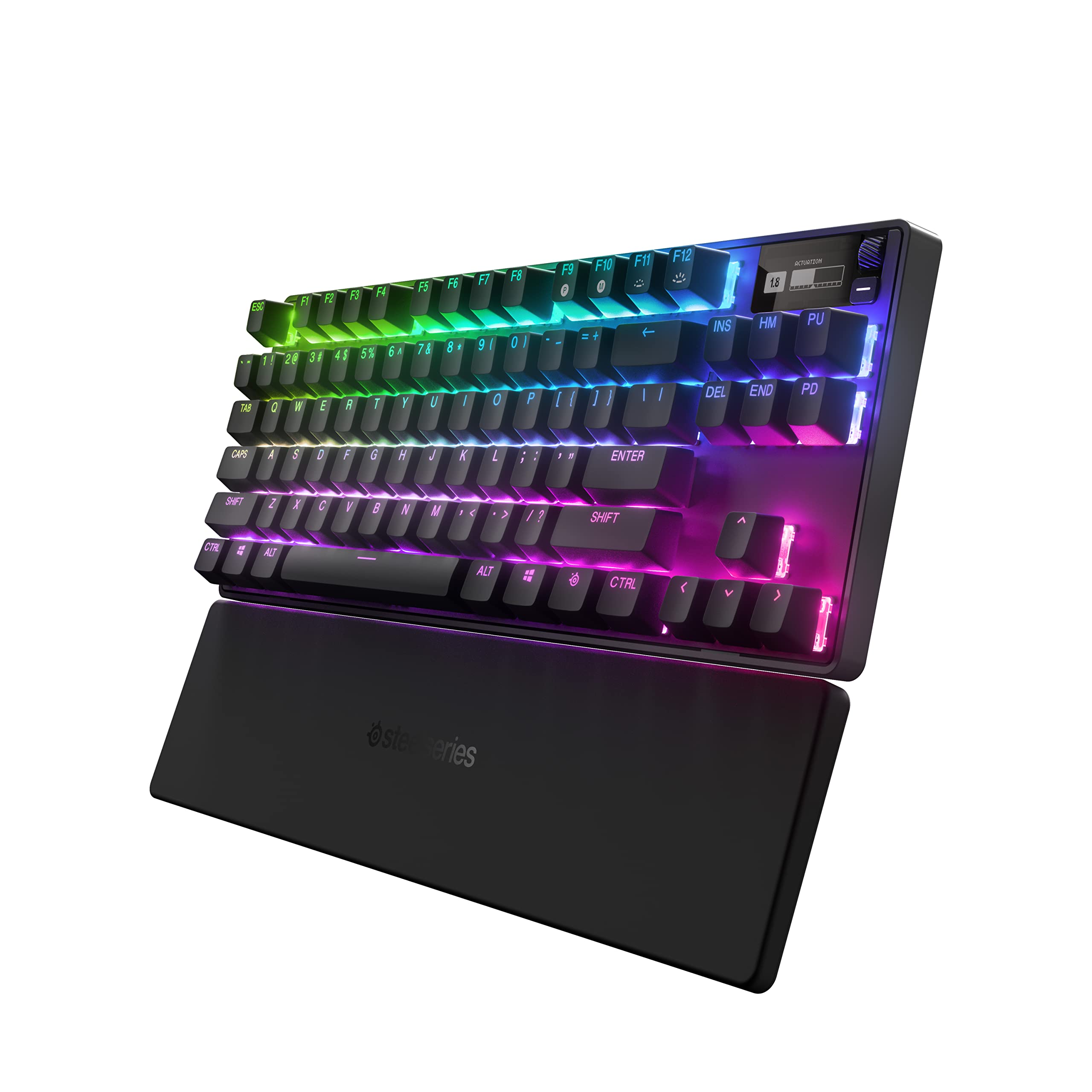 SteelSeries Apex Pro TKL Wireless Mechanical Gaming Keyboard - HyperMagnetic Switches - Customizable Actuation - PBT Keycaps - Bluetooth & 2.4GHz Wireless - USB-C - QWERTY Layout - Perfect for Esports, Streaming & Competitive Gaming