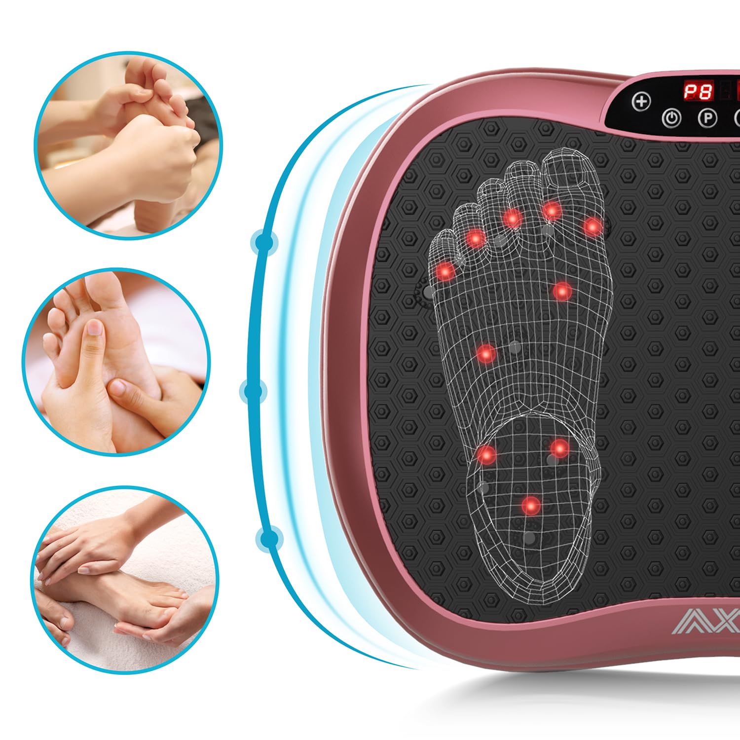 AXV Portable Mini Vibration Plate Exercise Machine - Whole Body Workout for Weight Loss, Toning & Lymphatic Drainage | Home Gym Fitness Equipment for Women & Men | Perfect for Small Spaces & Apartment Workouts