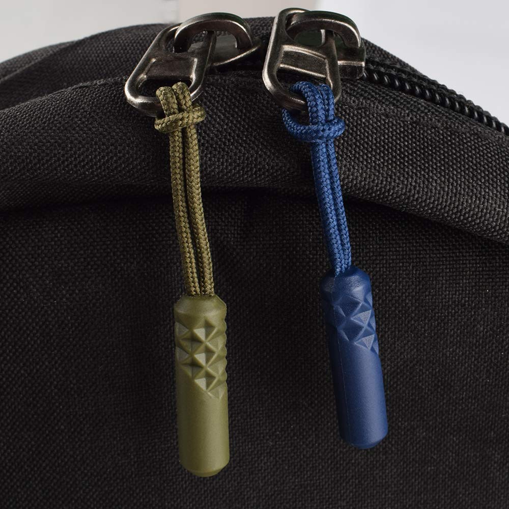 Durable Cord Zipper Pulls Replacement - 10 Pack Black Zipper Tabs for Purses, Backpacks, Luggage & Clothing | Easy DIY Repair for Bags, Jackets & Travel Gear