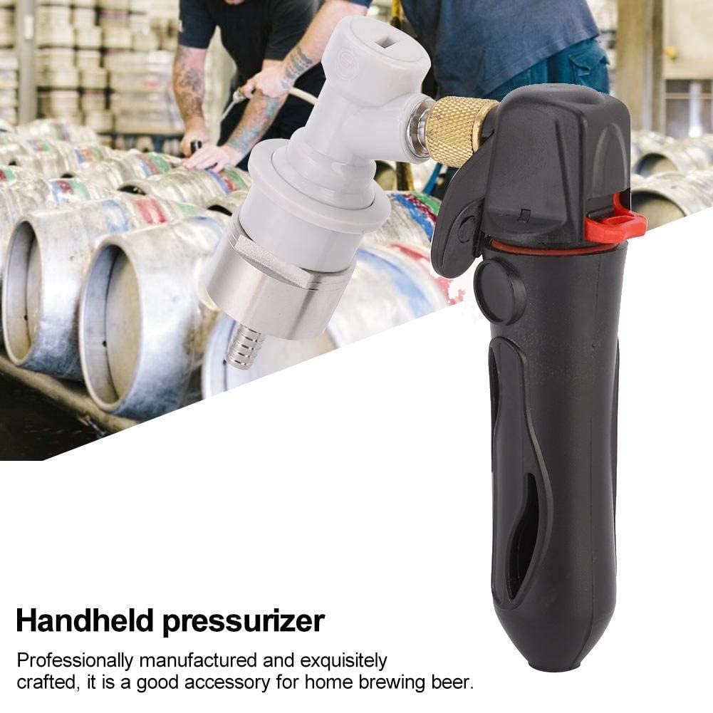 **Black Beer Keg CO2 Charger Kit – Handheld Pressurizer with Carbonation Cap for Home Brewing, Soda Making & Carbonating Drinks – Perfect for Beer, Soda, and Sparkling Beverages**