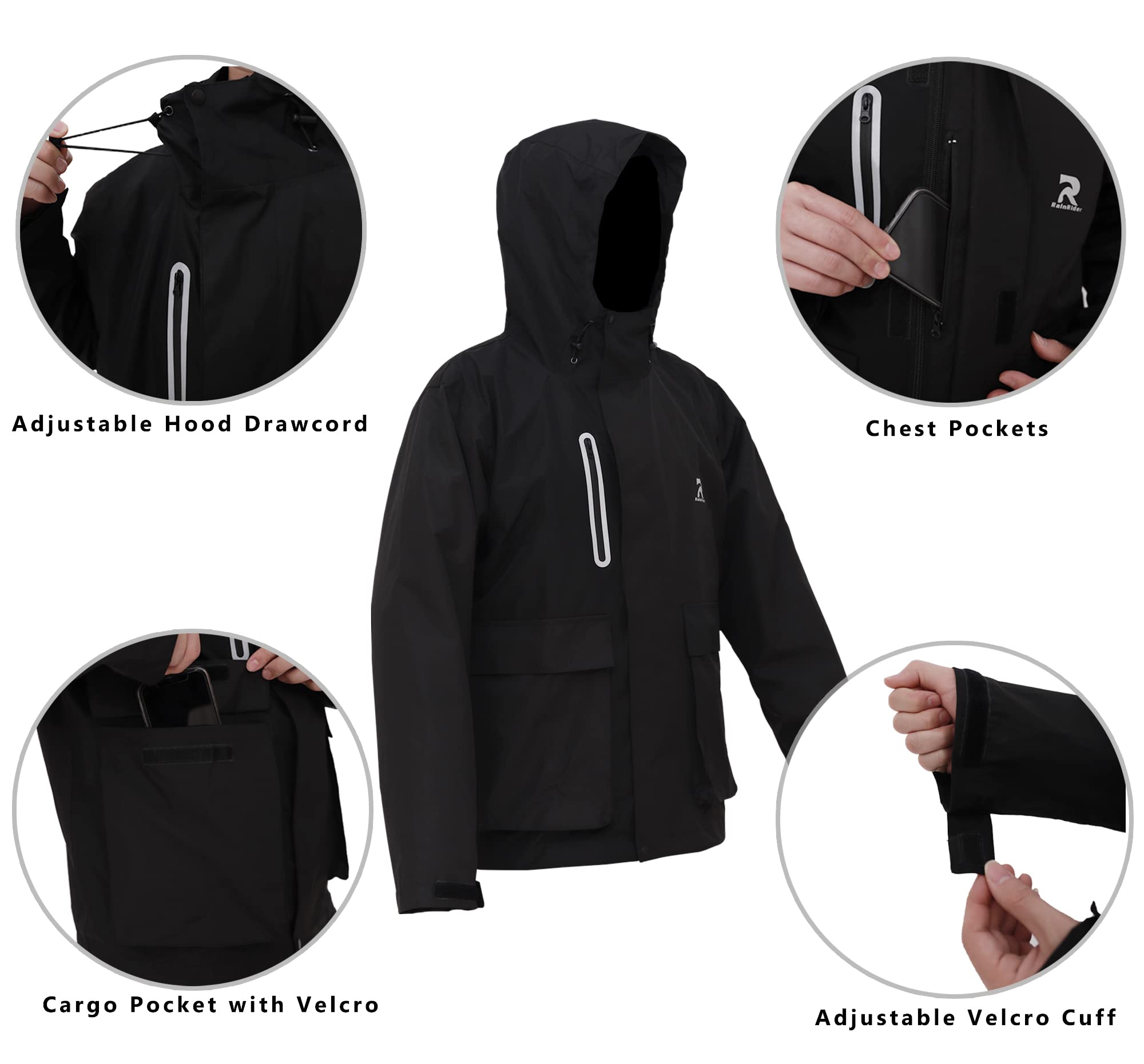 Waterproof Rain Suit for Men & Women - Heavy Duty Jacket with Bib Pants for Fishing, Sailing & Outdoor Activities | All-Weather Protection Gear for Hiking, Camping & Work
