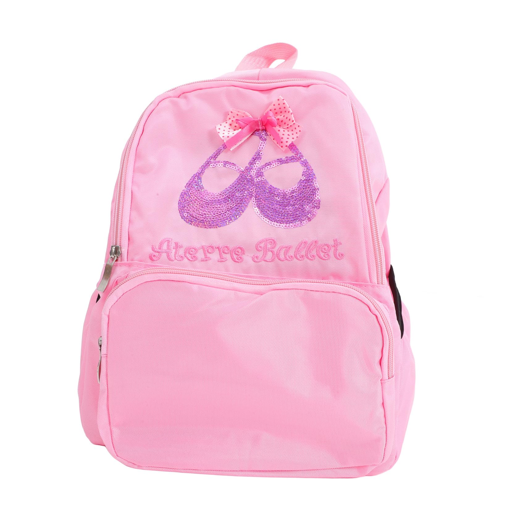 VALICLUD Sparkly Sequin Dance Backpack for Girls - Ballet & Gymnastics Storage Bag with Adjustable Straps | Perfect for Dance Classes, Recitals & Gym Practice (Pink/Black)