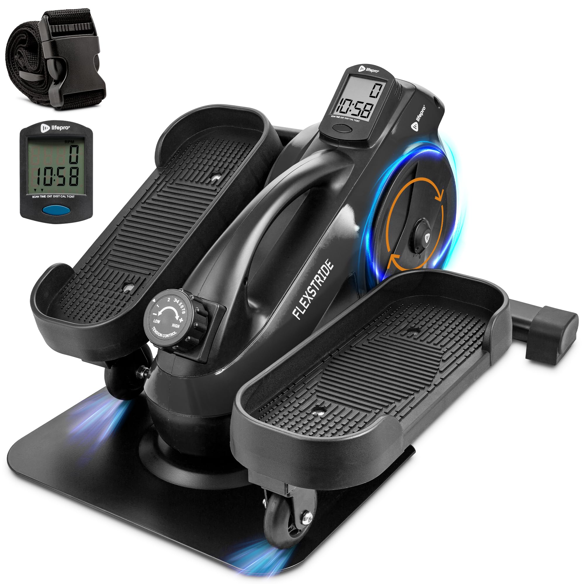 Lifepro Portable Under Desk Elliptical Machine - Motorized Pedal Exerciser for Home & Office Workouts, Leg Toning & Energy Boost - Compact Foot & Leg Exerciser with Fitness App - Perfect for Sedentary Workers & Home Fitness