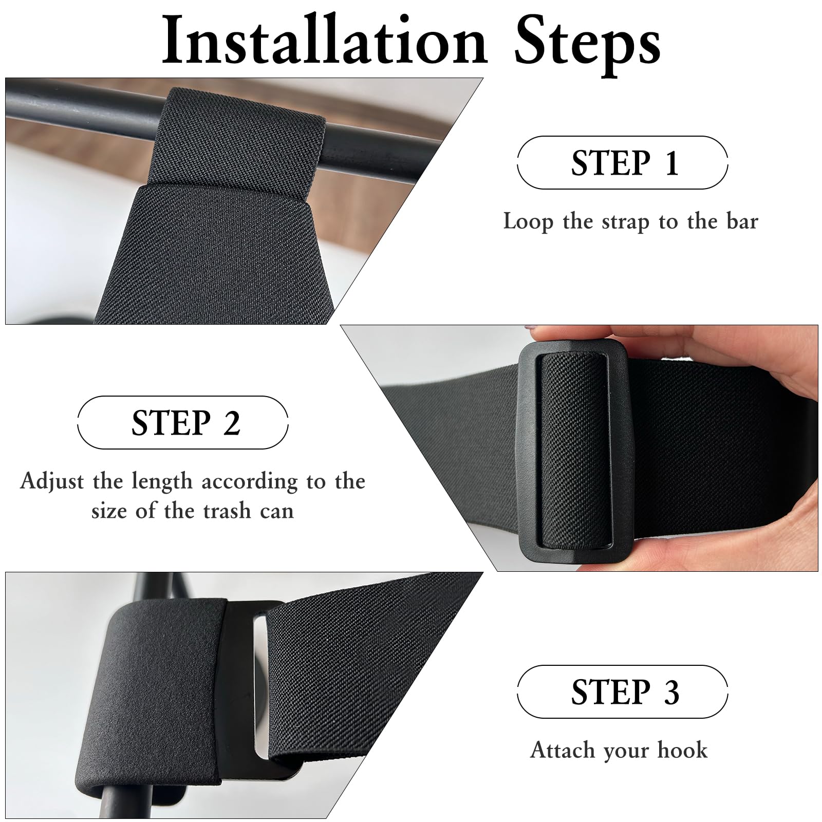2 Pack Adjustable Trash Can Lid Locks - Heavy Duty Bear/Squirrel/Dog Proof Garbage Can Straps for Outdoor Bins - Secure Waste Containers from Animals - Perfect for Camping, Backyard, and Patio Use