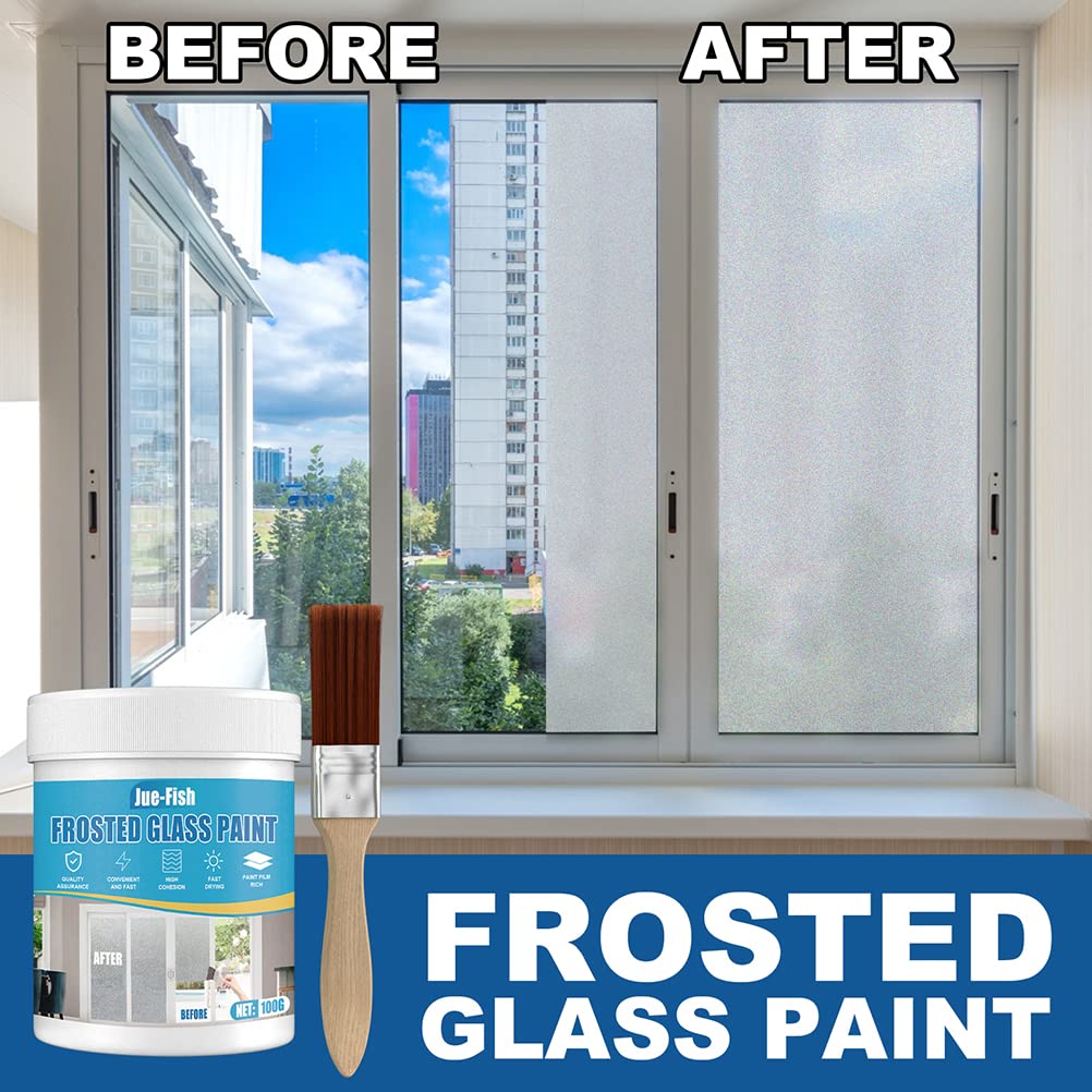 Frosted Glass Paint for Windows & Doors - 100ML Waterproof Window Tinting Film Alternative - DIY Privacy Frosting Solution for Bathroom, Office, and Home Decor