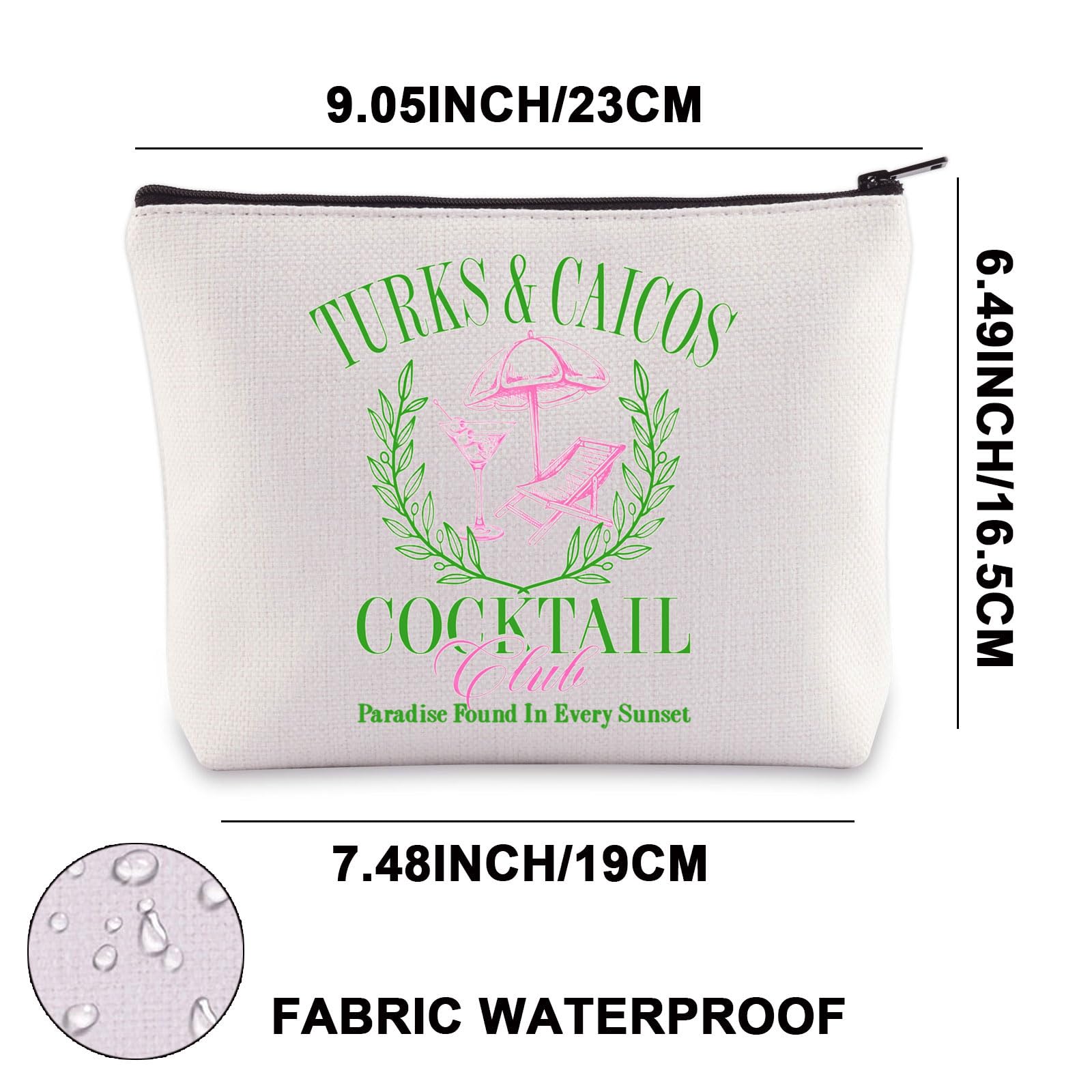 Waterproof Turks and Caicos Makeup Bag - Multifunctional Travel Cosmetic Organizer for Women & Men - Unisex Adult Gift with Turks and Caicos Islands Design - Perfect for Travel, Gym, and Daily Use