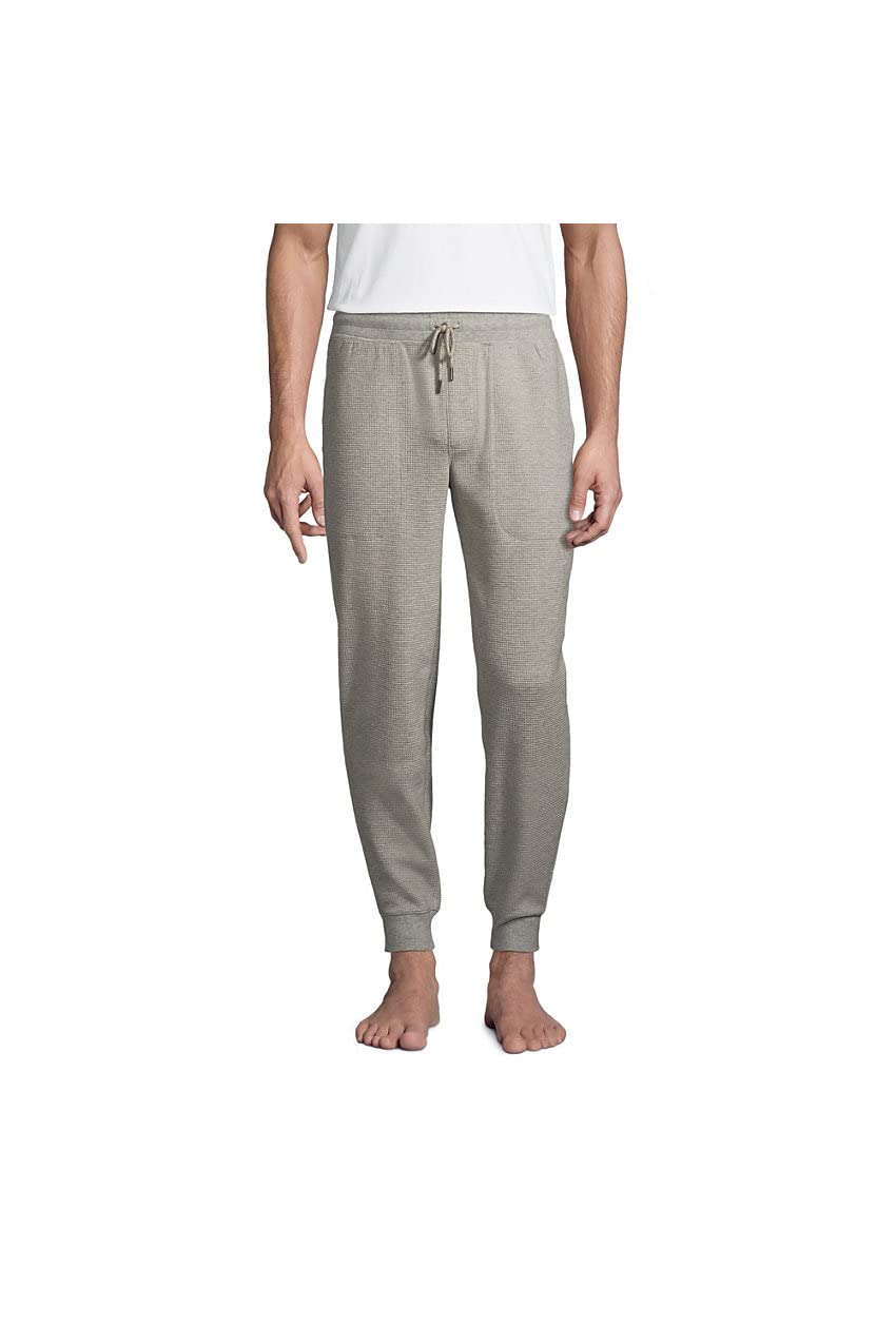 Lands' End Men's Waffle Knit Jogger Pajama Pants - Soft & Comfortable Sleepwear for Lounge & Relaxation at Home