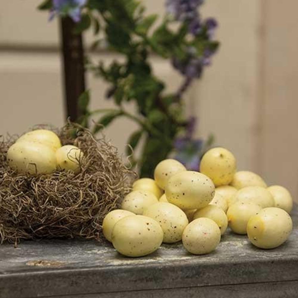 24-Piece Set of Cream Speckled Easter Eggs - Perfect for Easter Decorations, Spring Centerpieces, and DIY Craft Projects