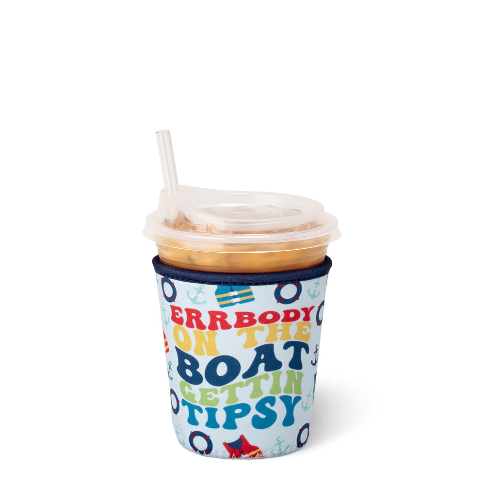 Errbody On The Boat Small Iced Cup Coolie - Insulated Can Cooler for Drinks, Beer & Soda - Perfect for Boating, Beach & Outdoor Parties