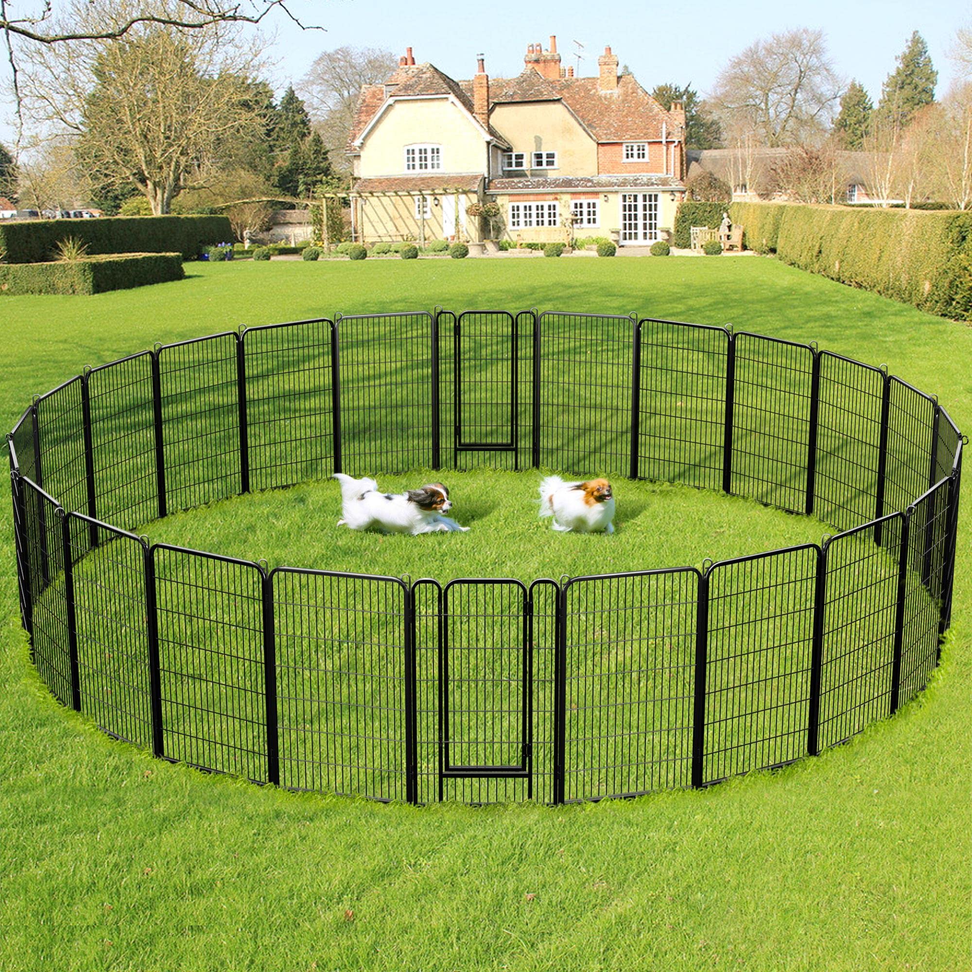 Topeakmart 47 Inch 8 Panel Portable Dog Playpen - Indoor/Outdoor Puppy Exercise Pen & Pet Fence for Yard, RV Camping, Backyard, Travel, and Home Use