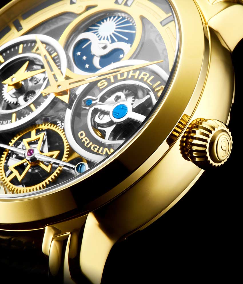 Luciano 371B Automatic 46mm Skeleton Watch for Men - Luxury Stainless Steel Mechanical Timepiece with Transparent Dial - Perfect for Business, Formal Events & Gift Giving