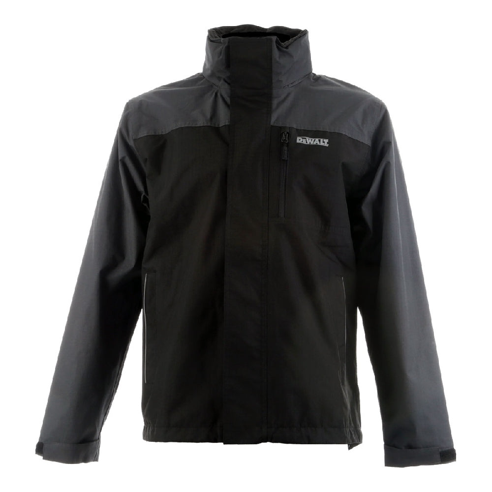 DeWalt Storm Waterproof Jacket for Men - Heavy Duty Waterproof Work Jacket with Hood - Windproof & Breathable for Construction, Outdoor Work, Hiking & Rainy Weather