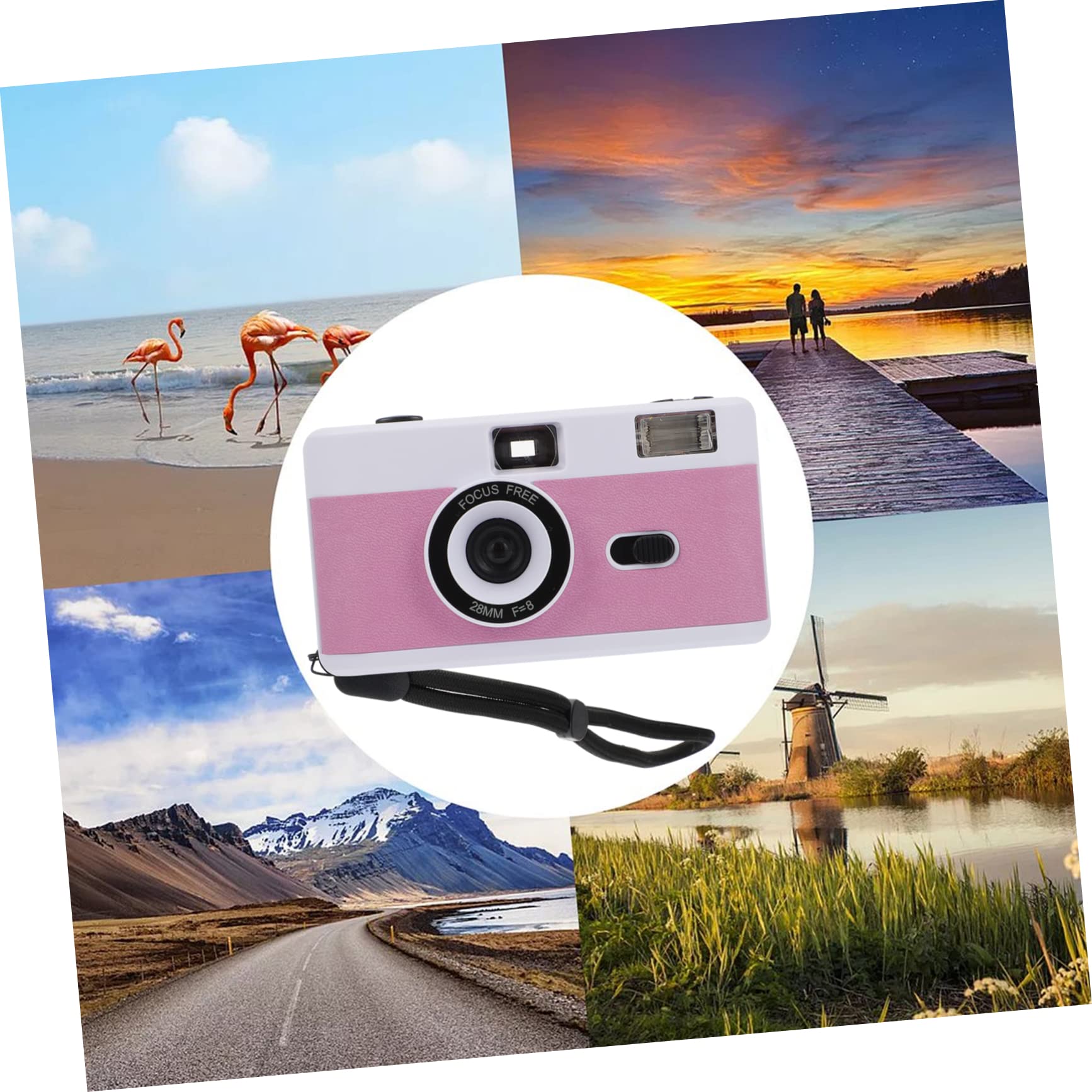 Gadpiparty 6 Pack Retro Film Cameras - Mini Plastic Reusable Cameras with Built-in Flash for Kids, Travel & Vintage Photography | Perfect for Birthday Parties, Travel Souvenirs & Retro-Themed Events
