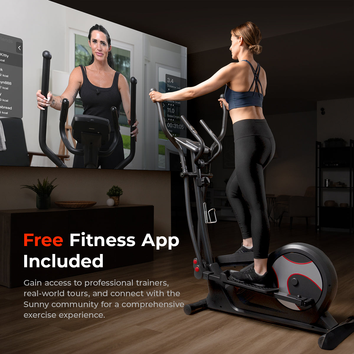 Premium Smart Elliptical Trainer with 15 Magnetic Resistance Levels - Perfect for Home Gym & Full-Body Workout