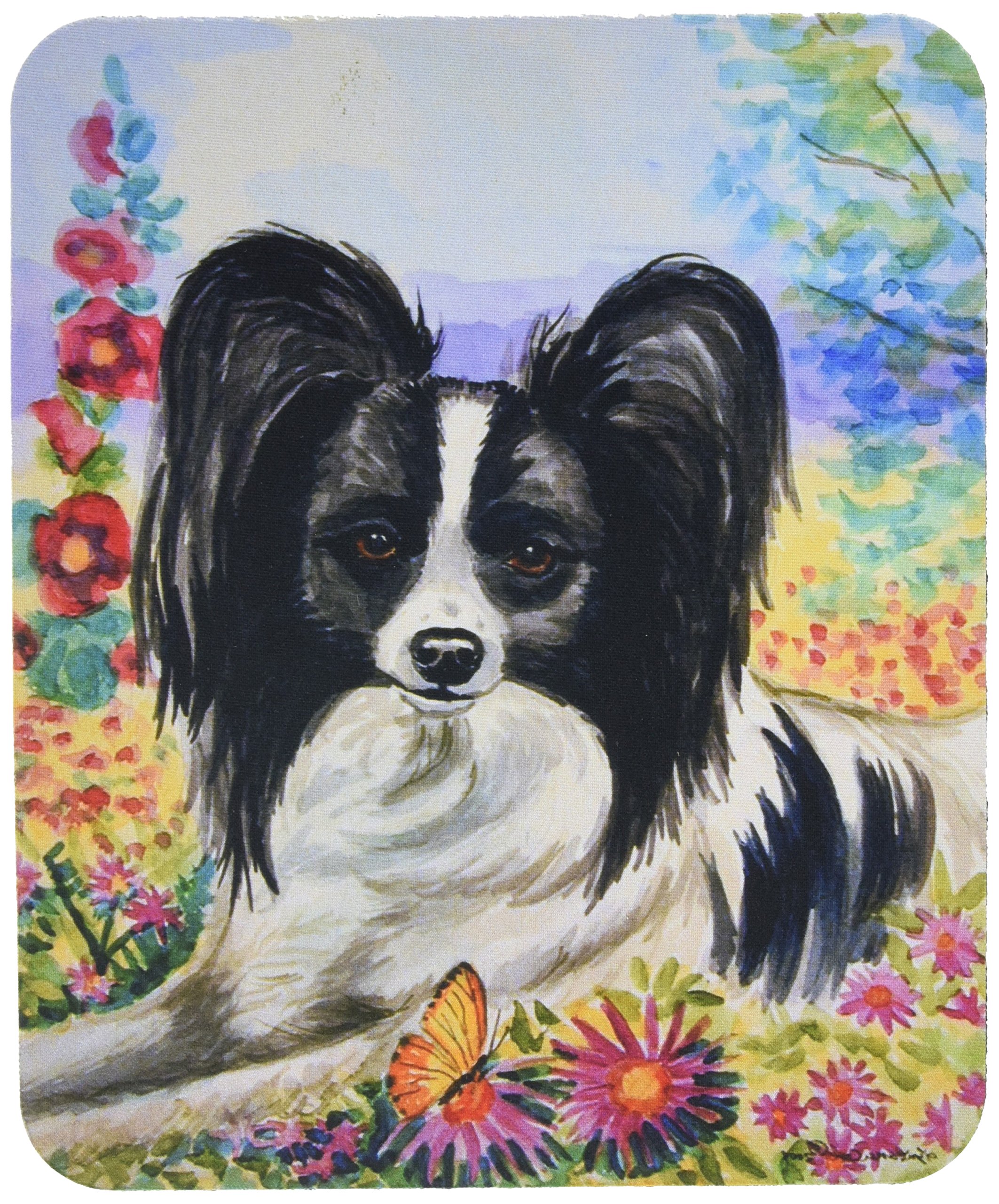 Caroline's Treasures 7273MP Papillon Mouse Pad - Large Washable Non-Slip Desk Mat for Home Office, Gaming & Computer Work | Perfect Hot Pad & Trivet for Kitchen Use
